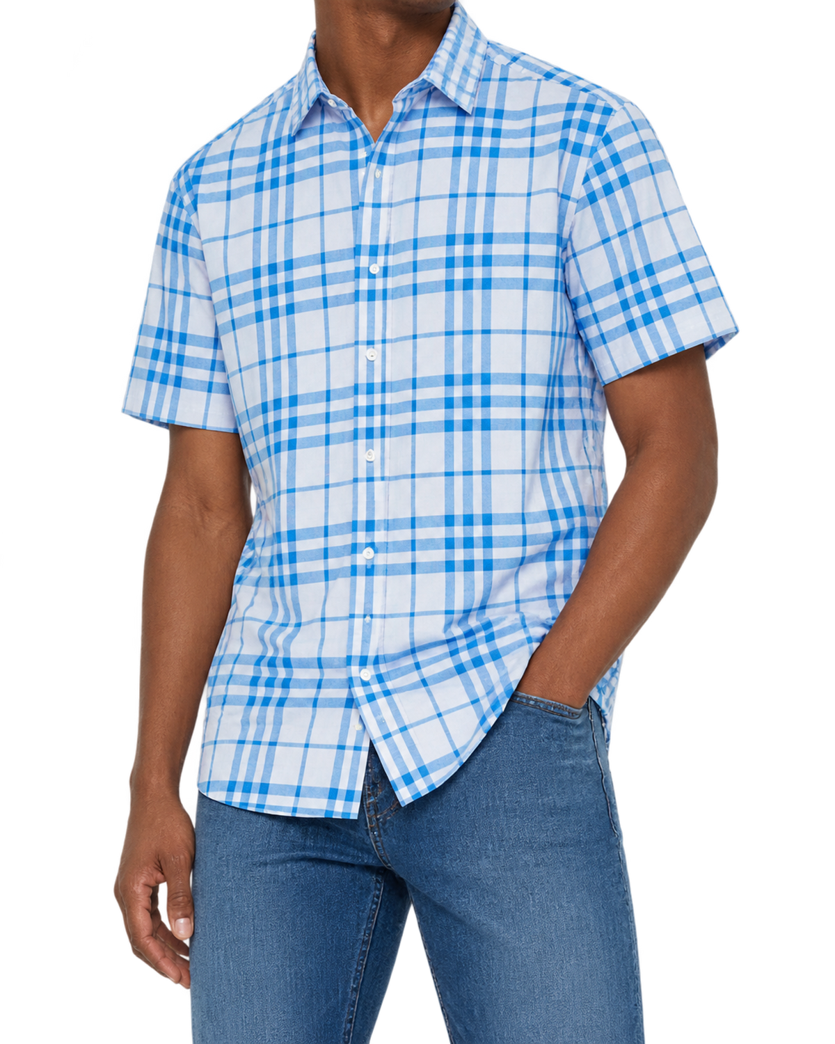 Burberry check-pattern short-sleeve cotton shirt