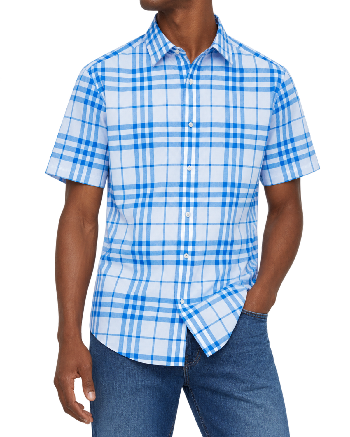 Burberry check-pattern short-sleeve cotton shirt