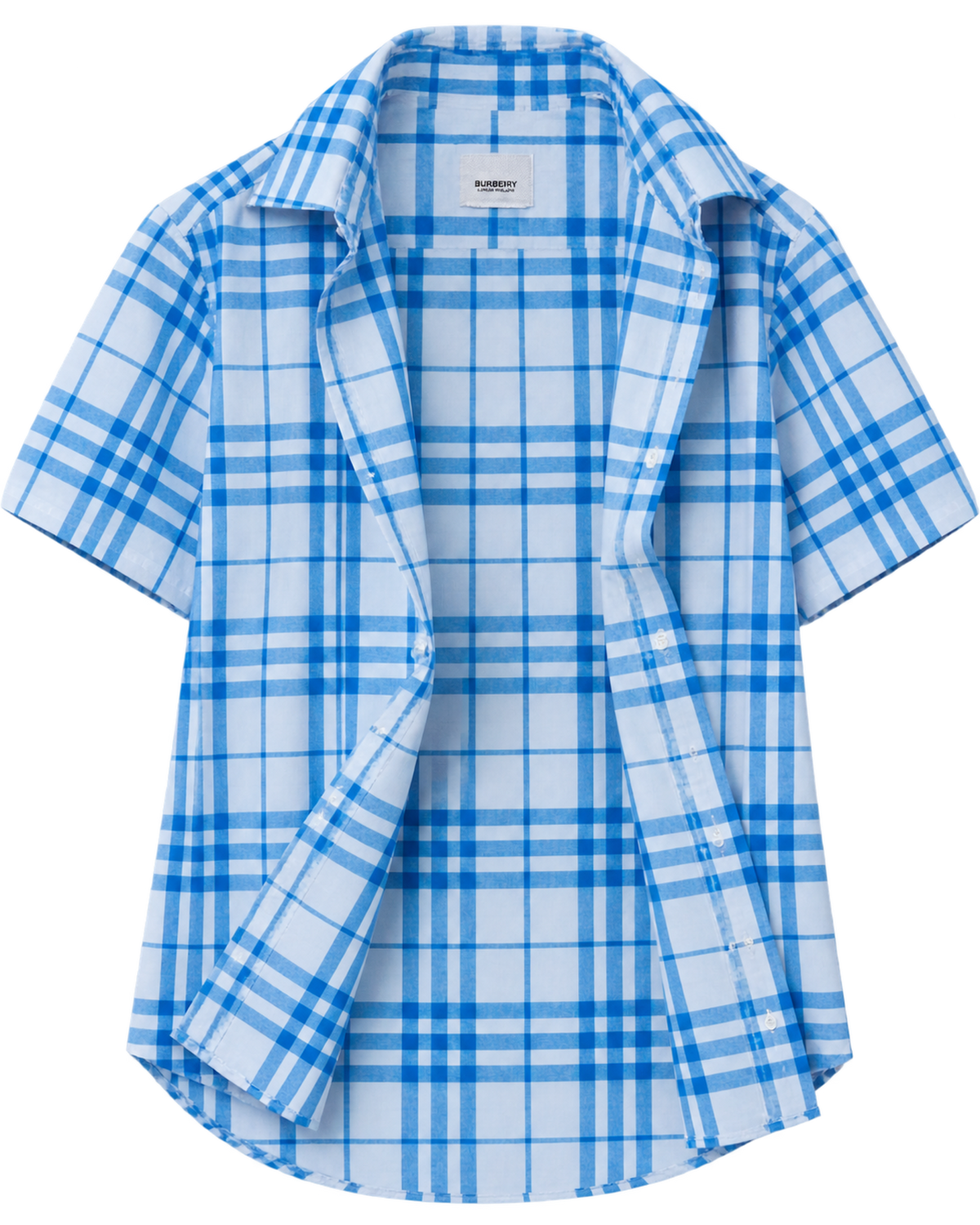 Burberry check-pattern short-sleeve cotton shirt