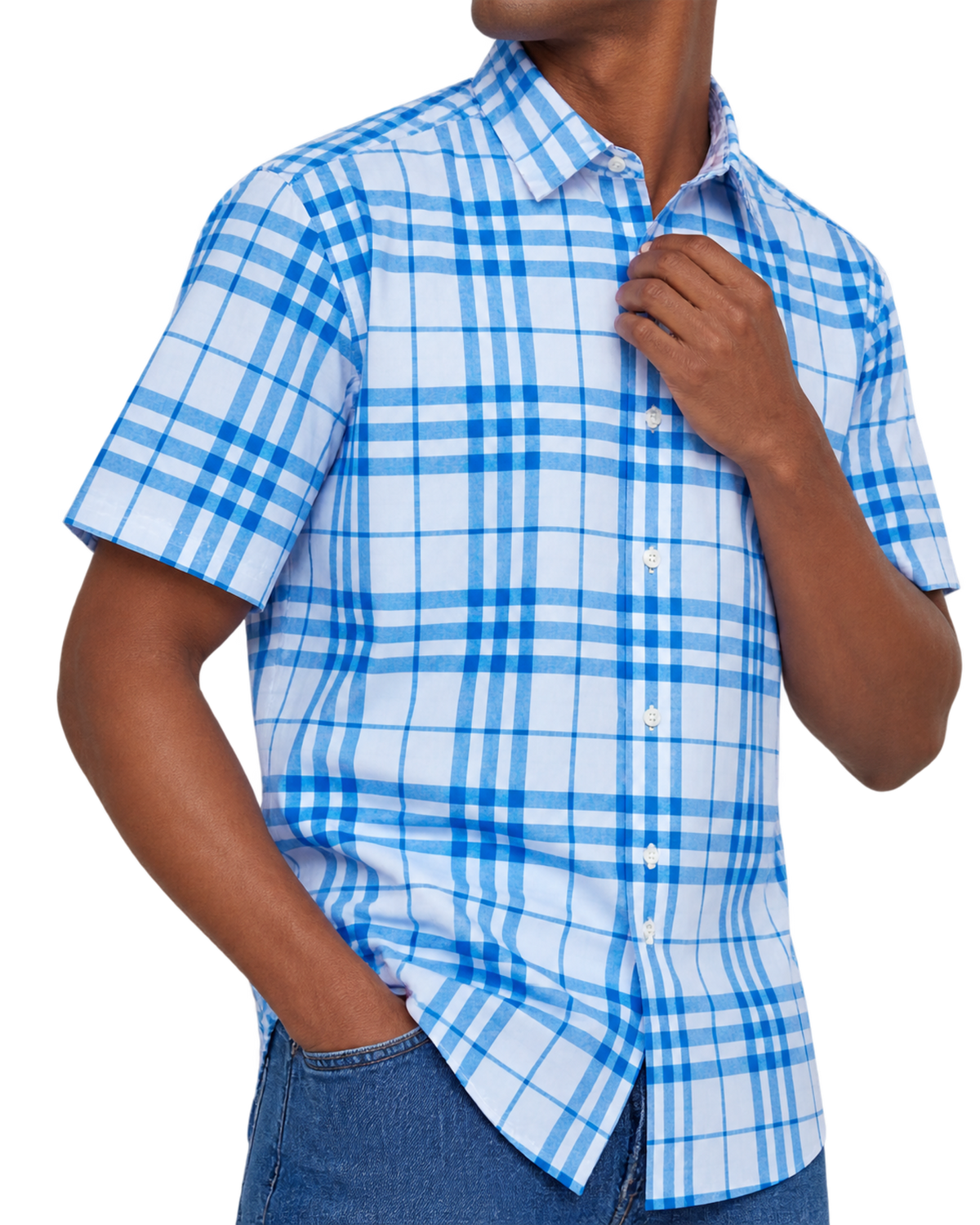 Burberry check-pattern short-sleeve cotton shirt