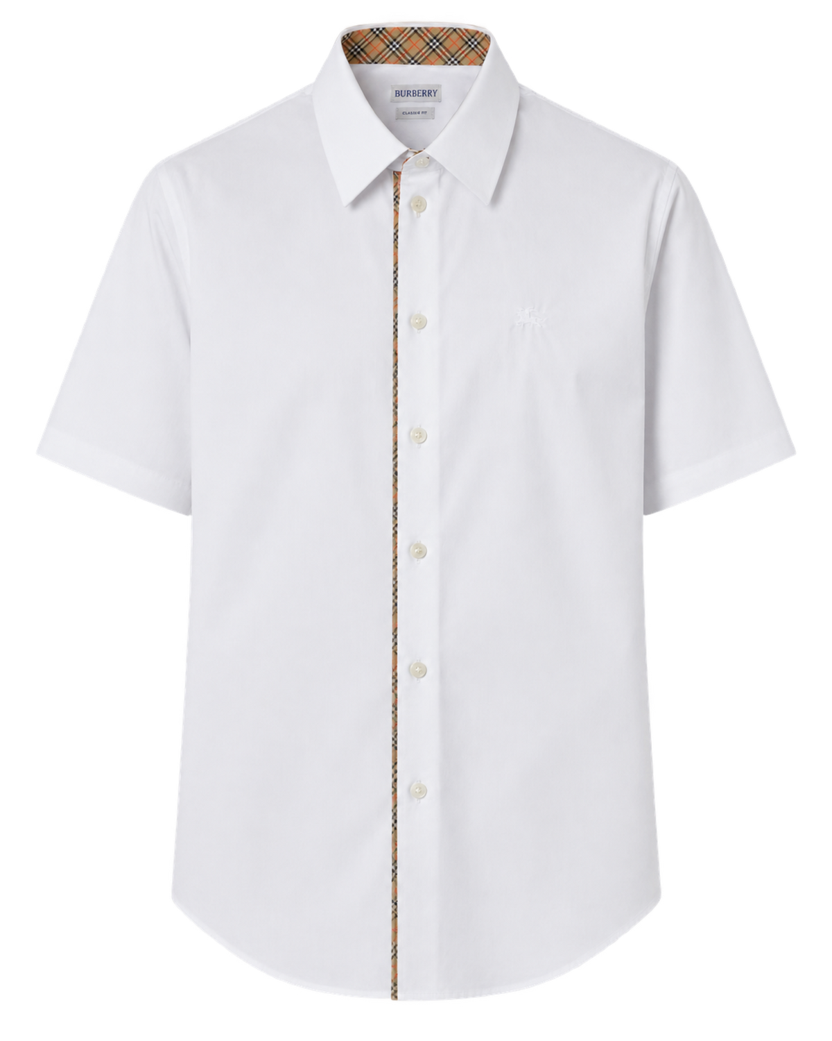 Burberry Check Piping Cotton Poplin Shirt