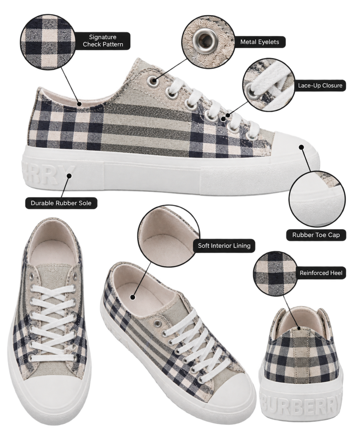 Burberry checked sneakers