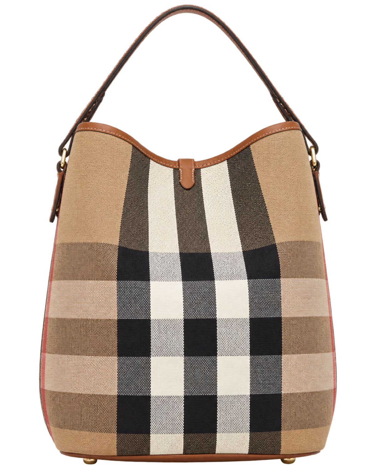 Burberry Giant Check Canvas Calfskin Ashby Bucket Bag