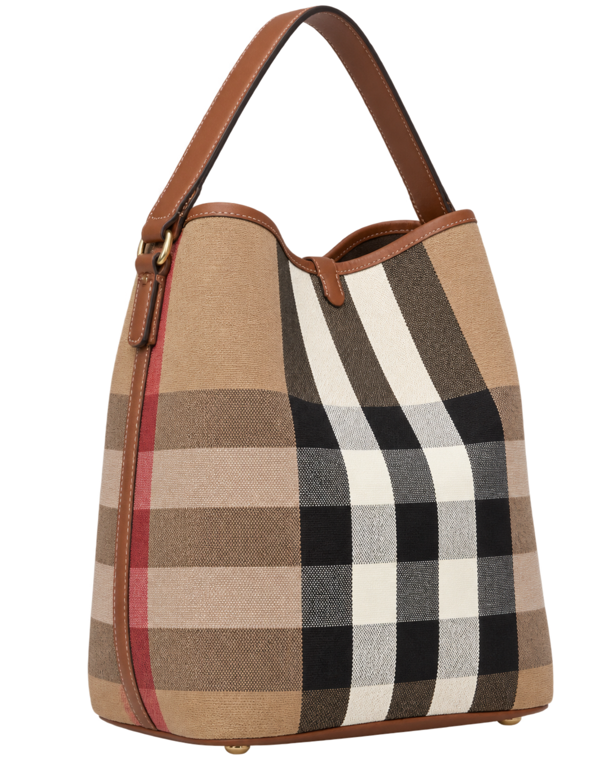 Burberry Giant Check Canvas Calfskin Ashby Bucket Bag