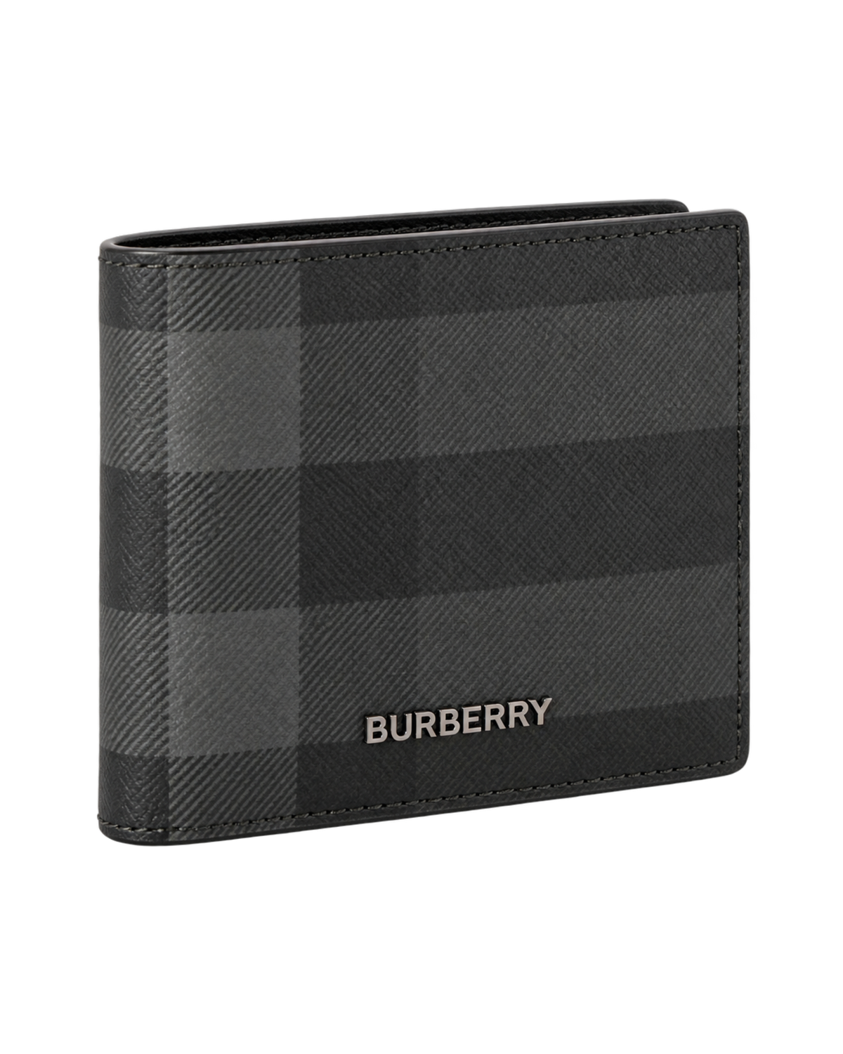 Burberry Grey Motif Checked Wallet