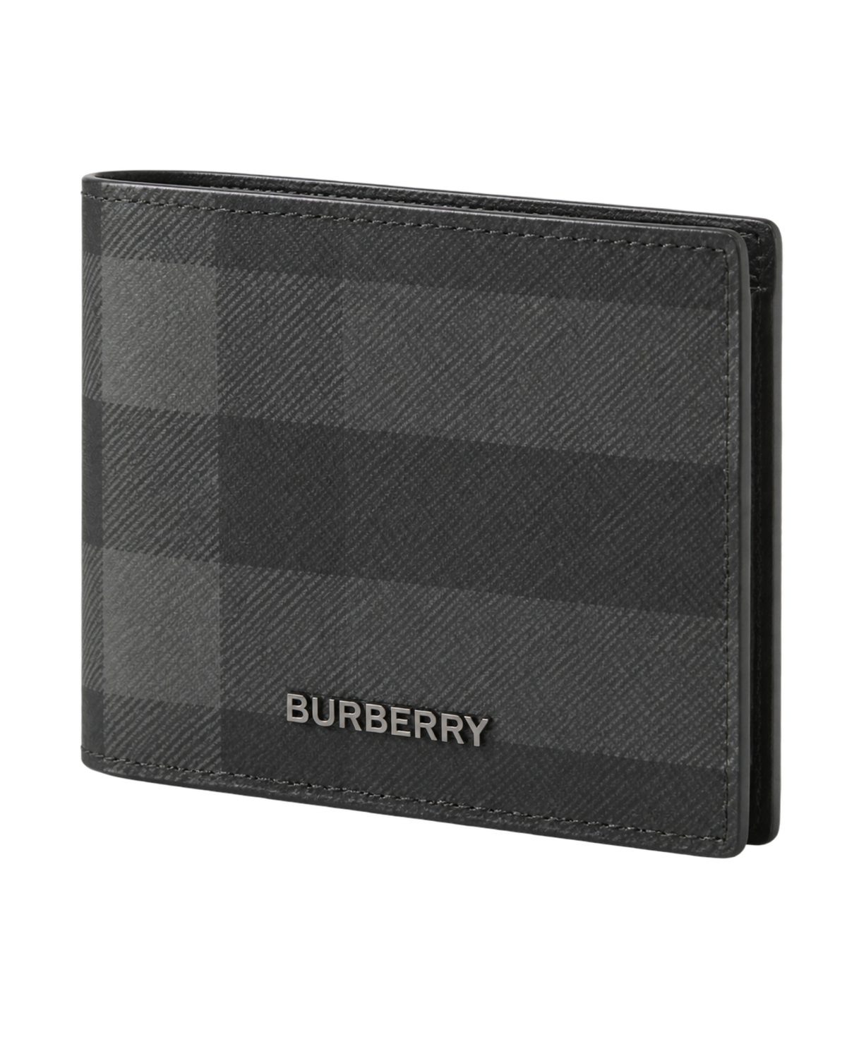 Burberry Grey Motif Checked Wallet