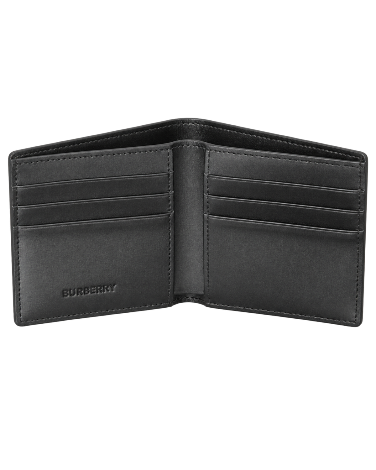 Burberry Grey Motif Checked Wallet