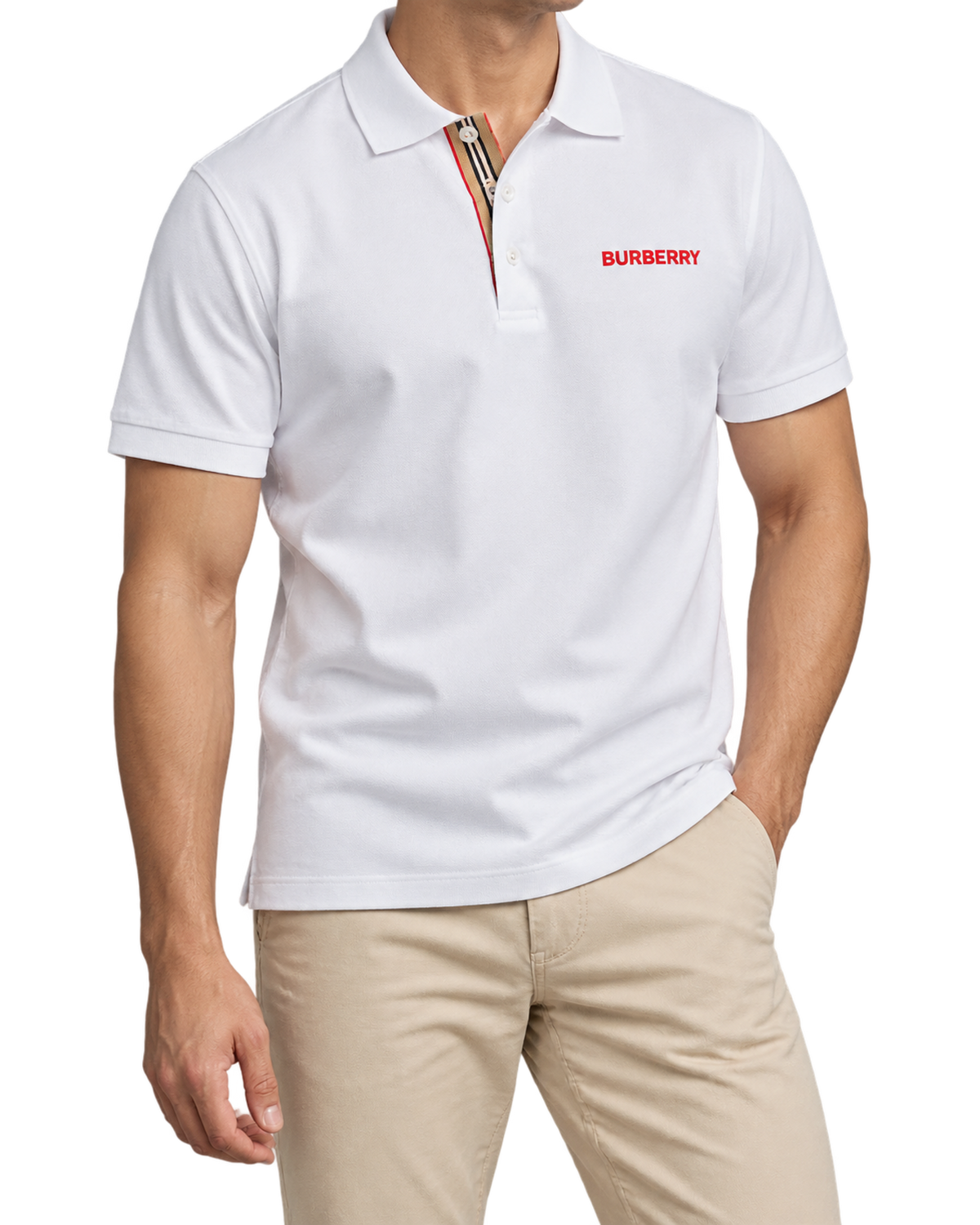 BURBERRY HARTFORD BEIGE WHITE POLO