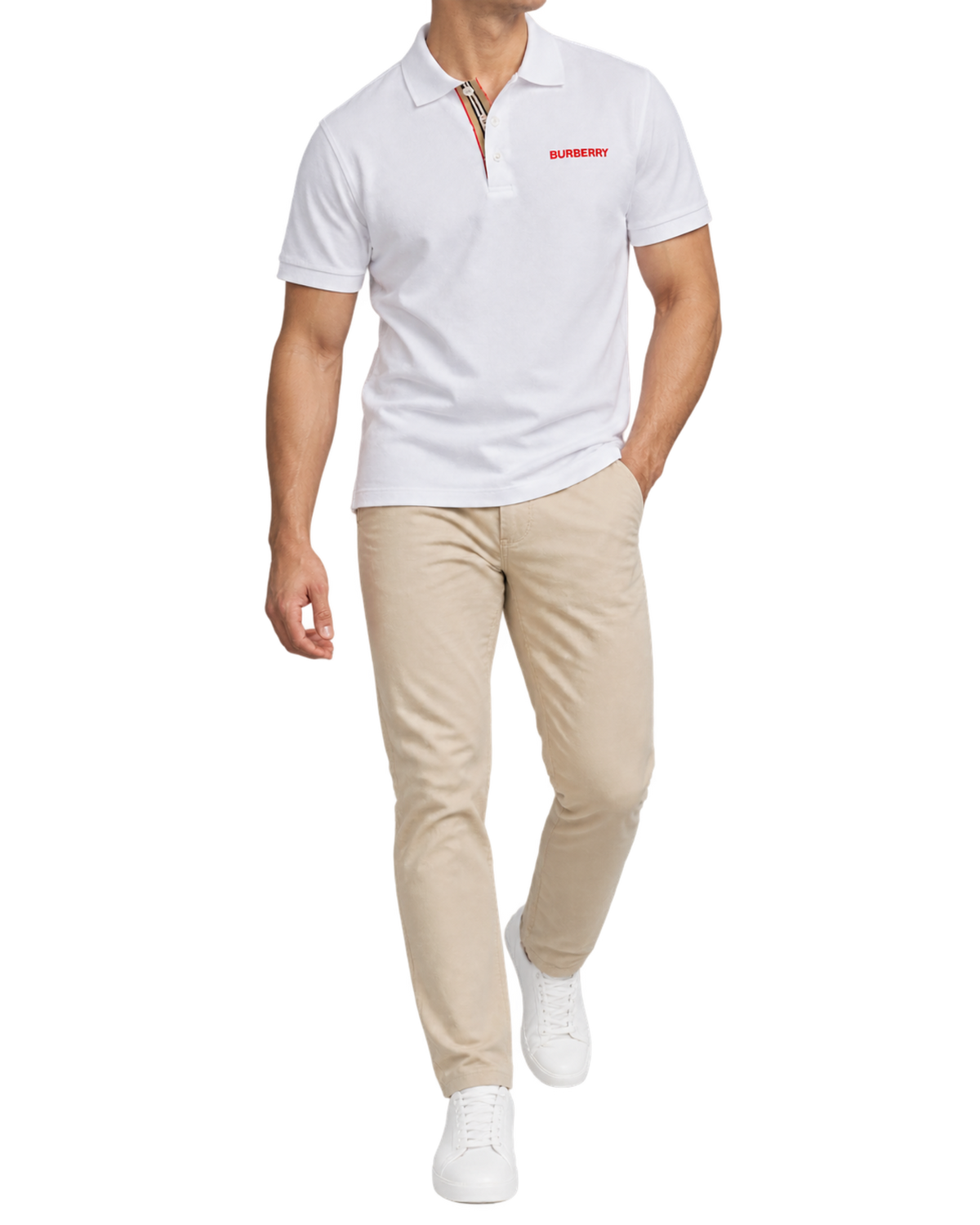 BURBERRY HARTFORD BEIGE WHITE POLO
