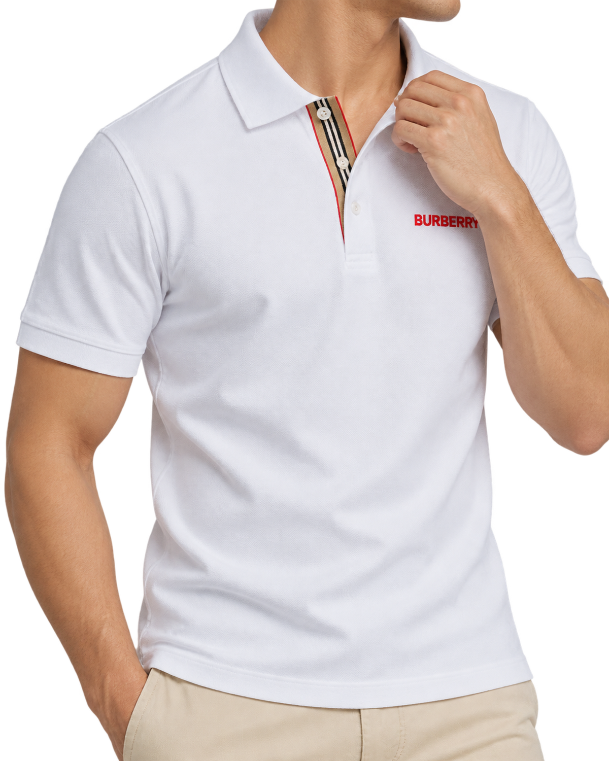 BURBERRY HARTFORD BEIGE WHITE POLO
