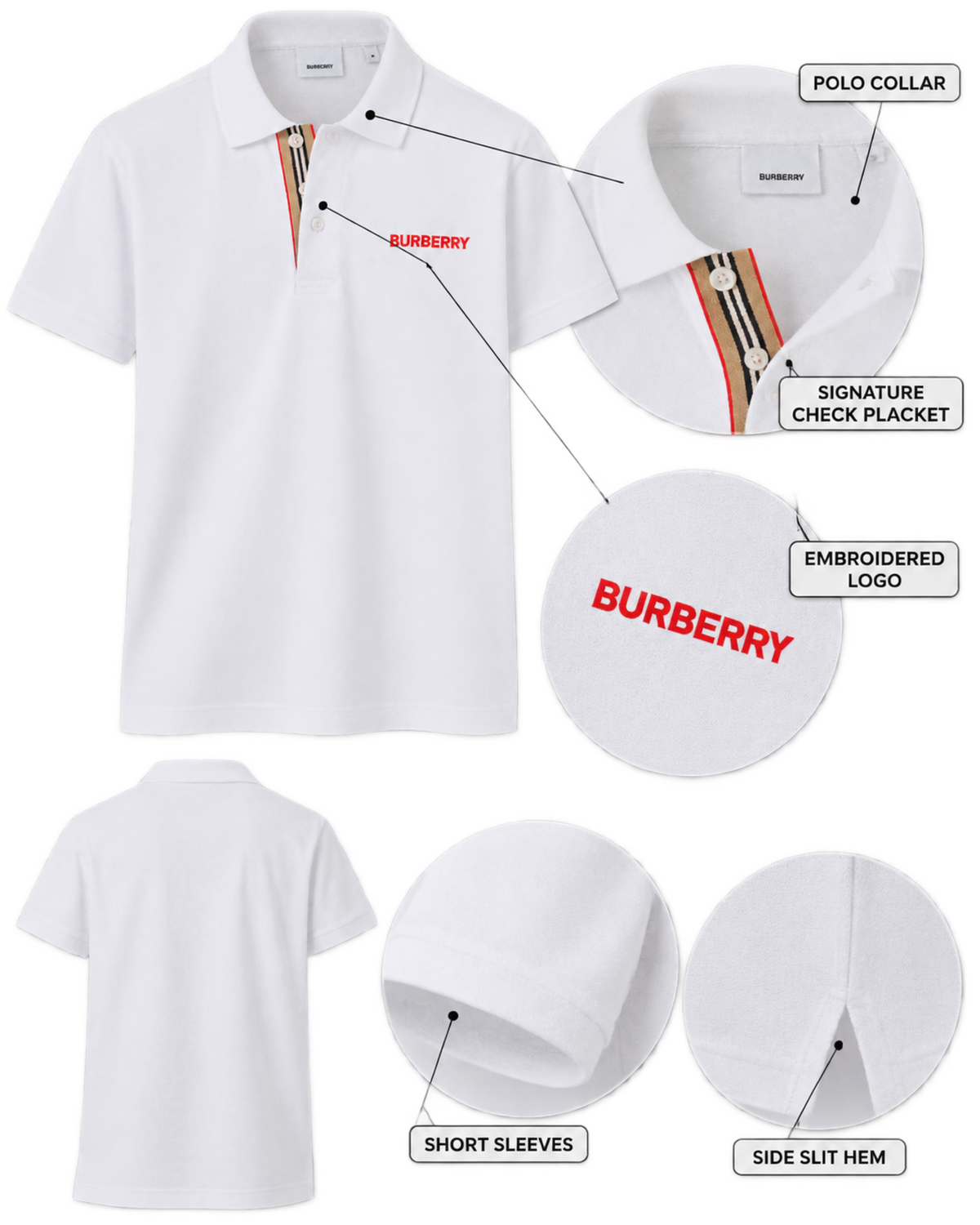 BURBERRY HARTFORD BEIGE WHITE POLO