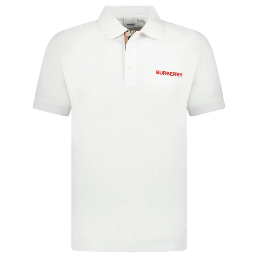 Burberry Red Logo White Polo Shirt