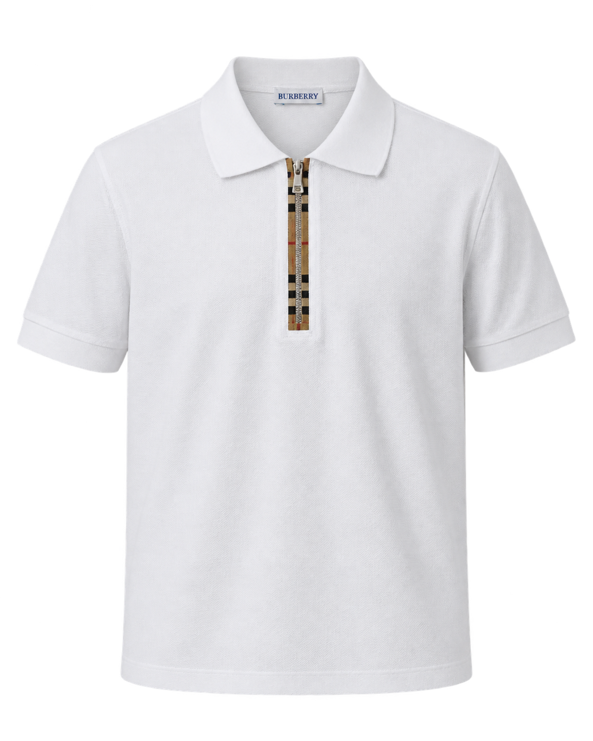 Burberry 'Hartford' Zip Check Polo Shirt