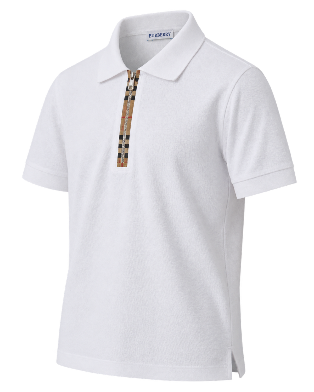 Burberry 'Hartford' Zip Check Polo Shirt