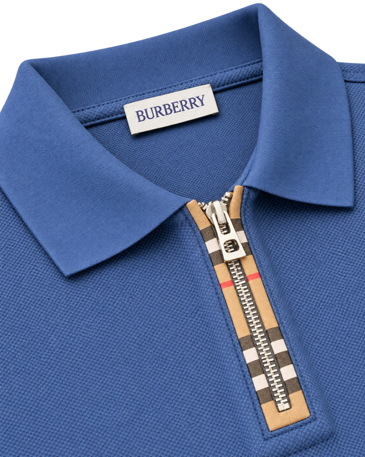 Burberry 'Hartford' Zip Check Polo Shirt