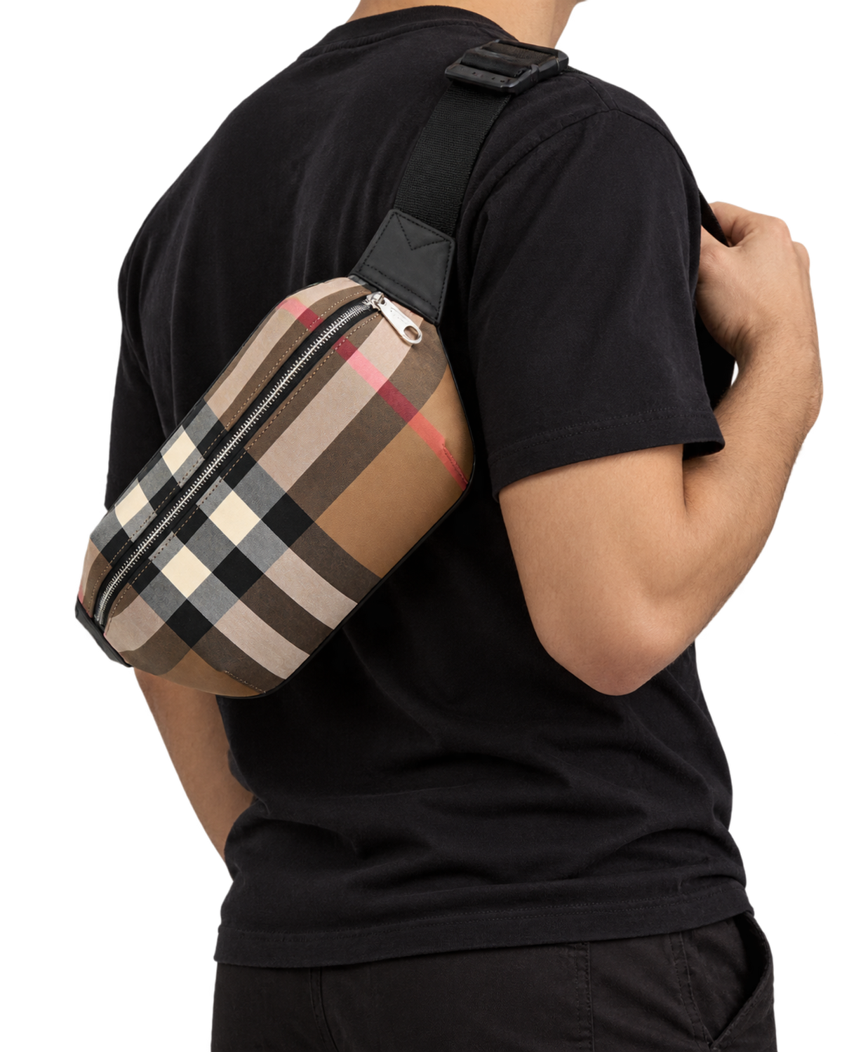 Burberry IP Check Sonny Bum Bag Taupe Brown
