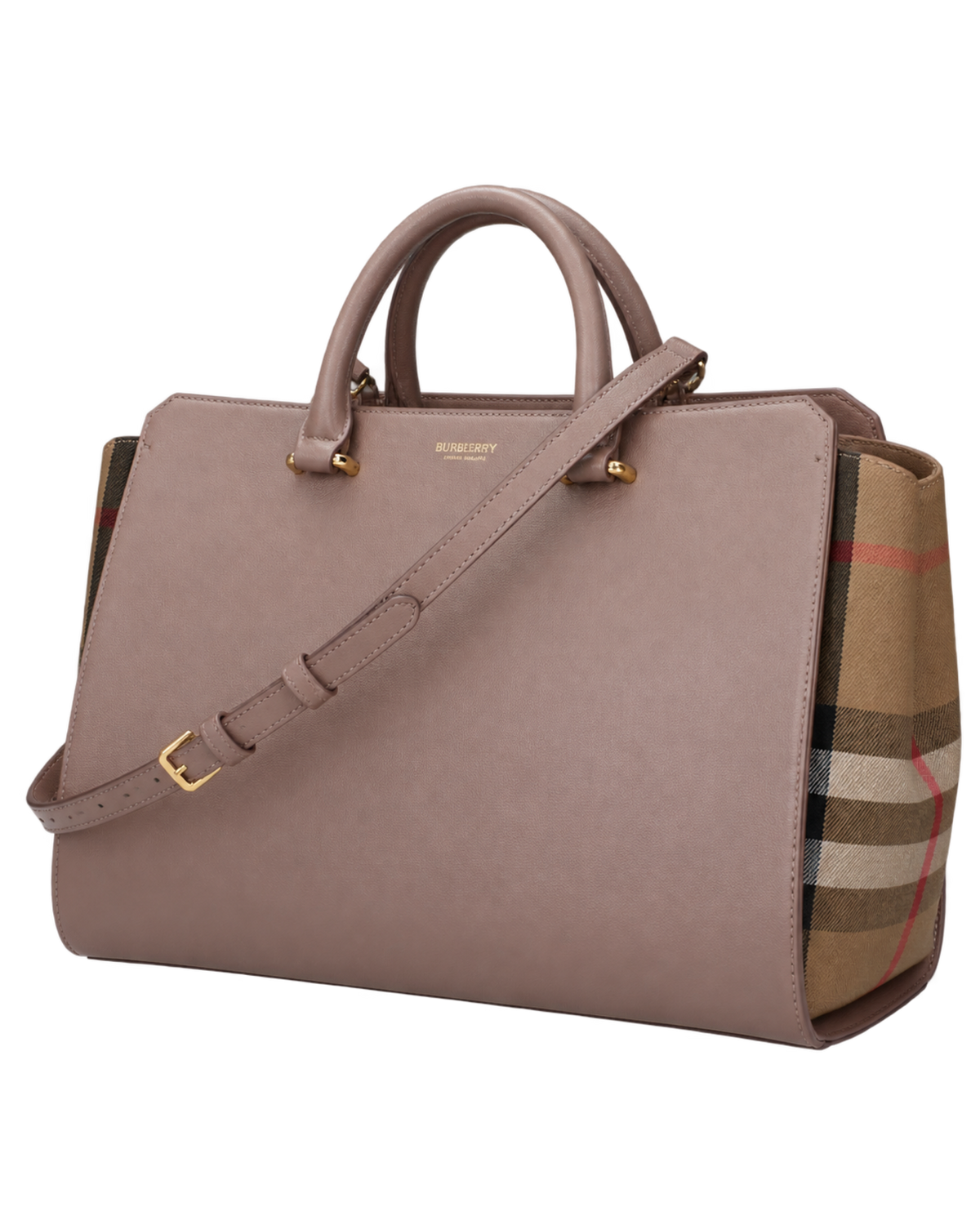 Burberry Leather Weekender Top Handle Shoulder Bag
