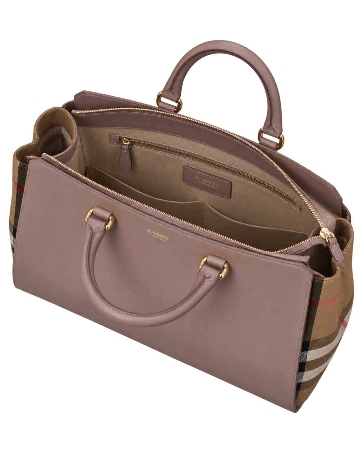 Burberry Leather Weekender Top Handle Shoulder Bag