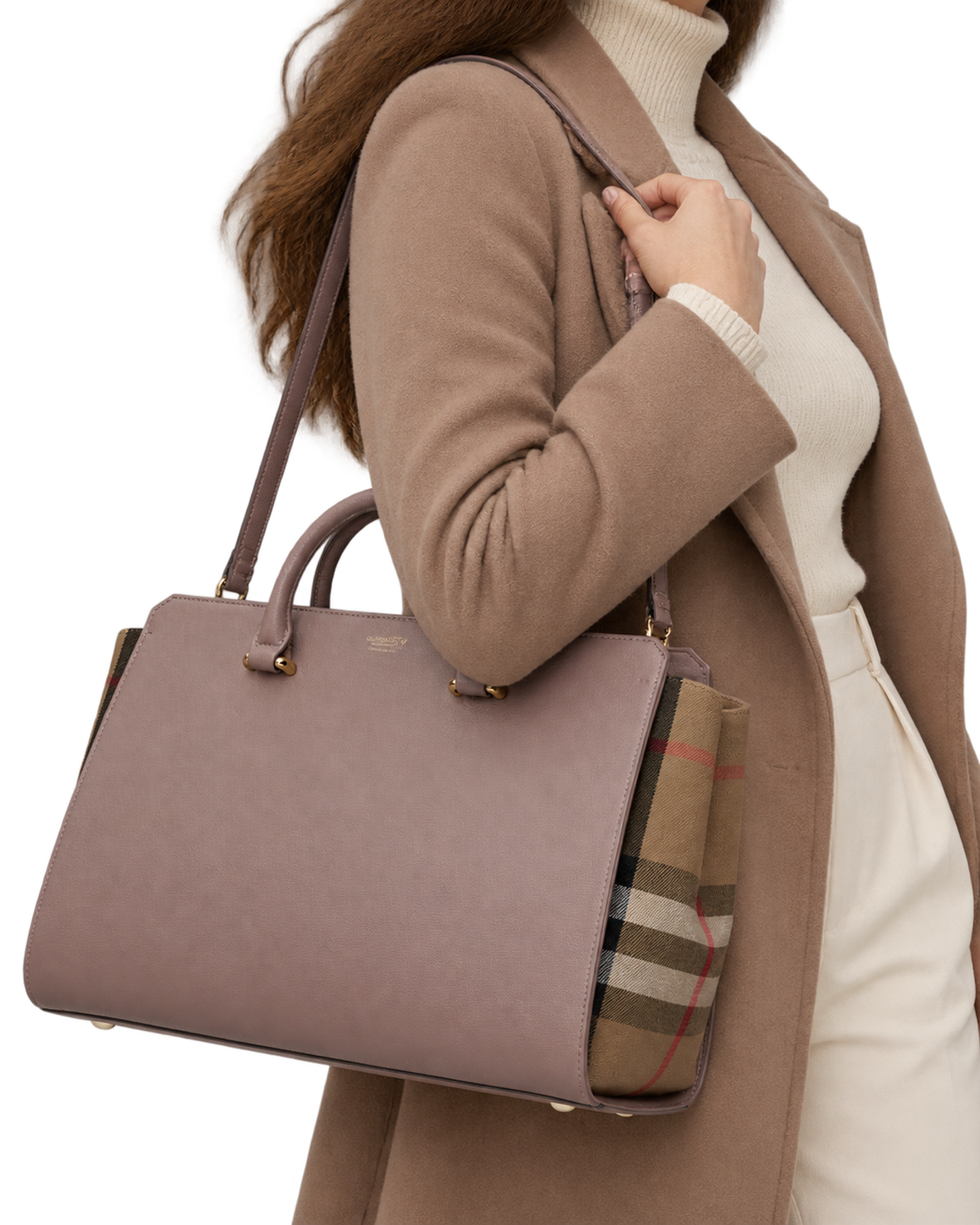 Burberry Leather Weekender Top Handle Shoulder Bag