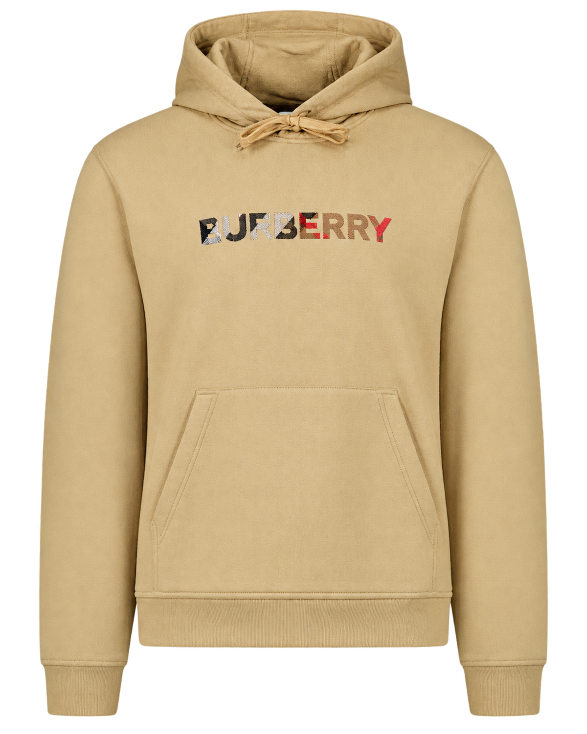 Burberry Logo Embroidered Hoodie Beige