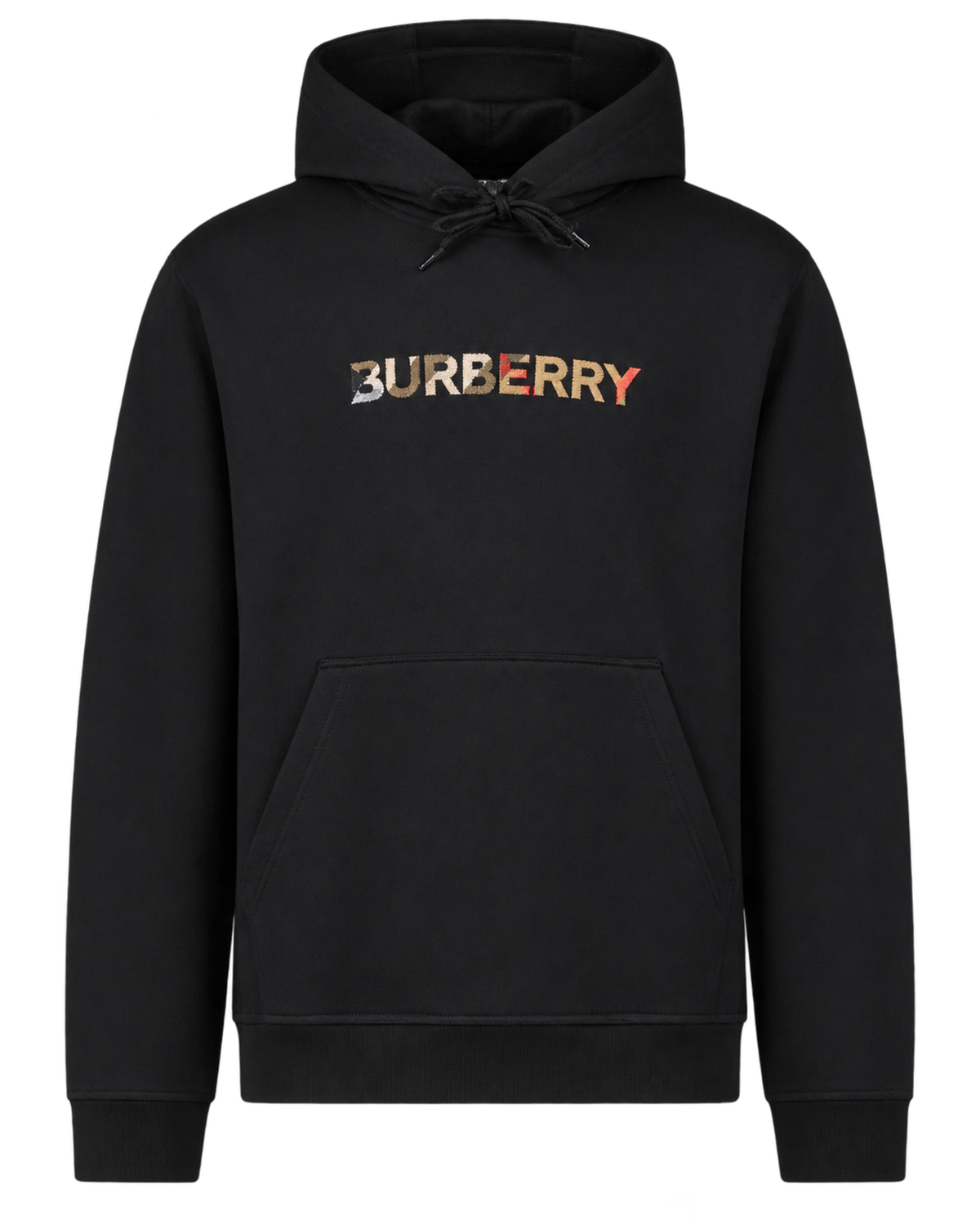 Burberry Logo Embroidered Hoodie Black
