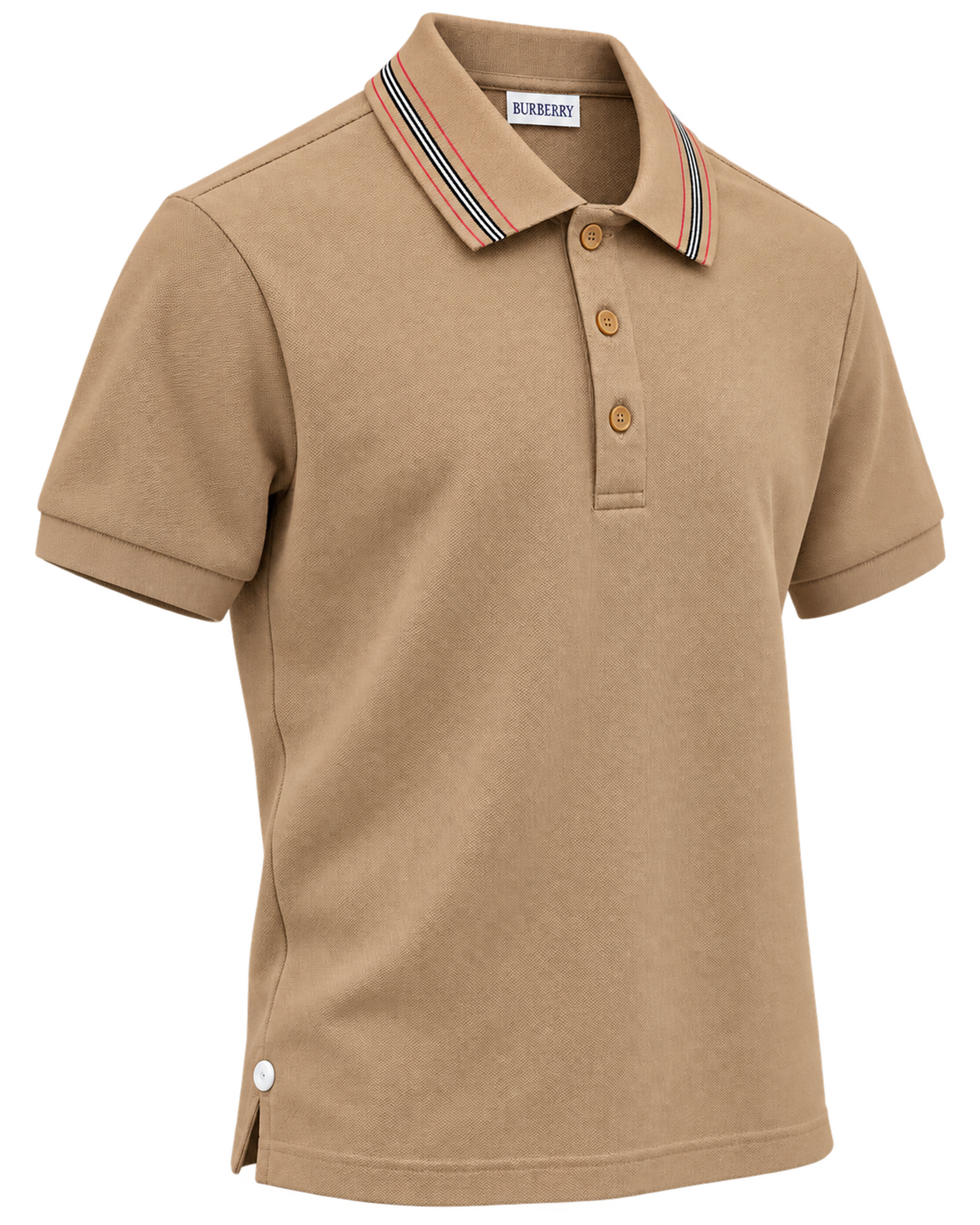 Burberry Pierson Cotton Polo Shirt In Soft Fawn