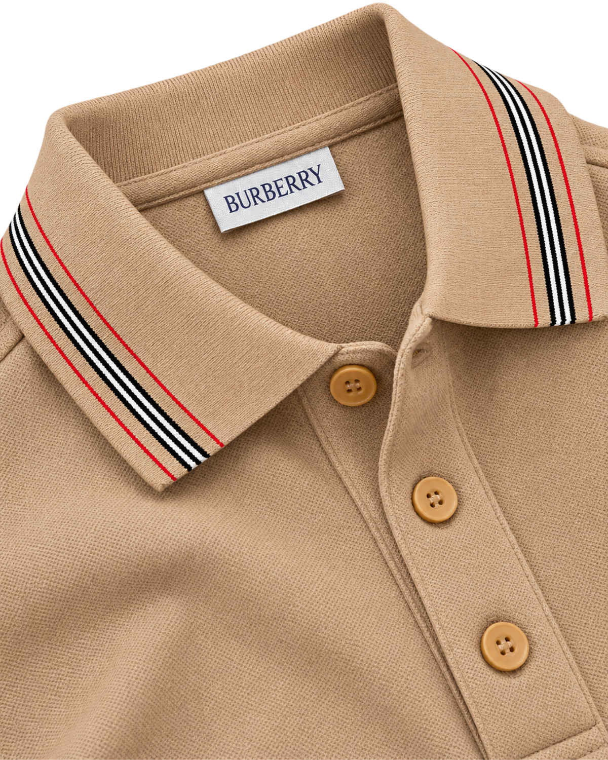 Burberry Pierson Cotton Polo Shirt In Soft Fawn