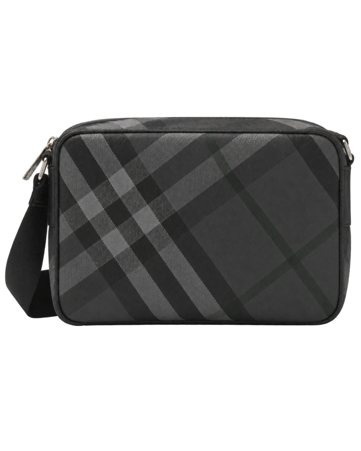 Burberry Slim Grid Crossbody Bag in Charcoal Black