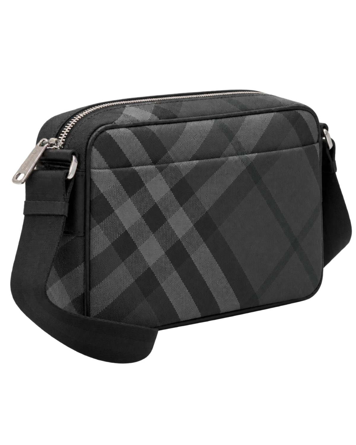 Burberry Slim Grid Crossbody Bag in Charcoal Black