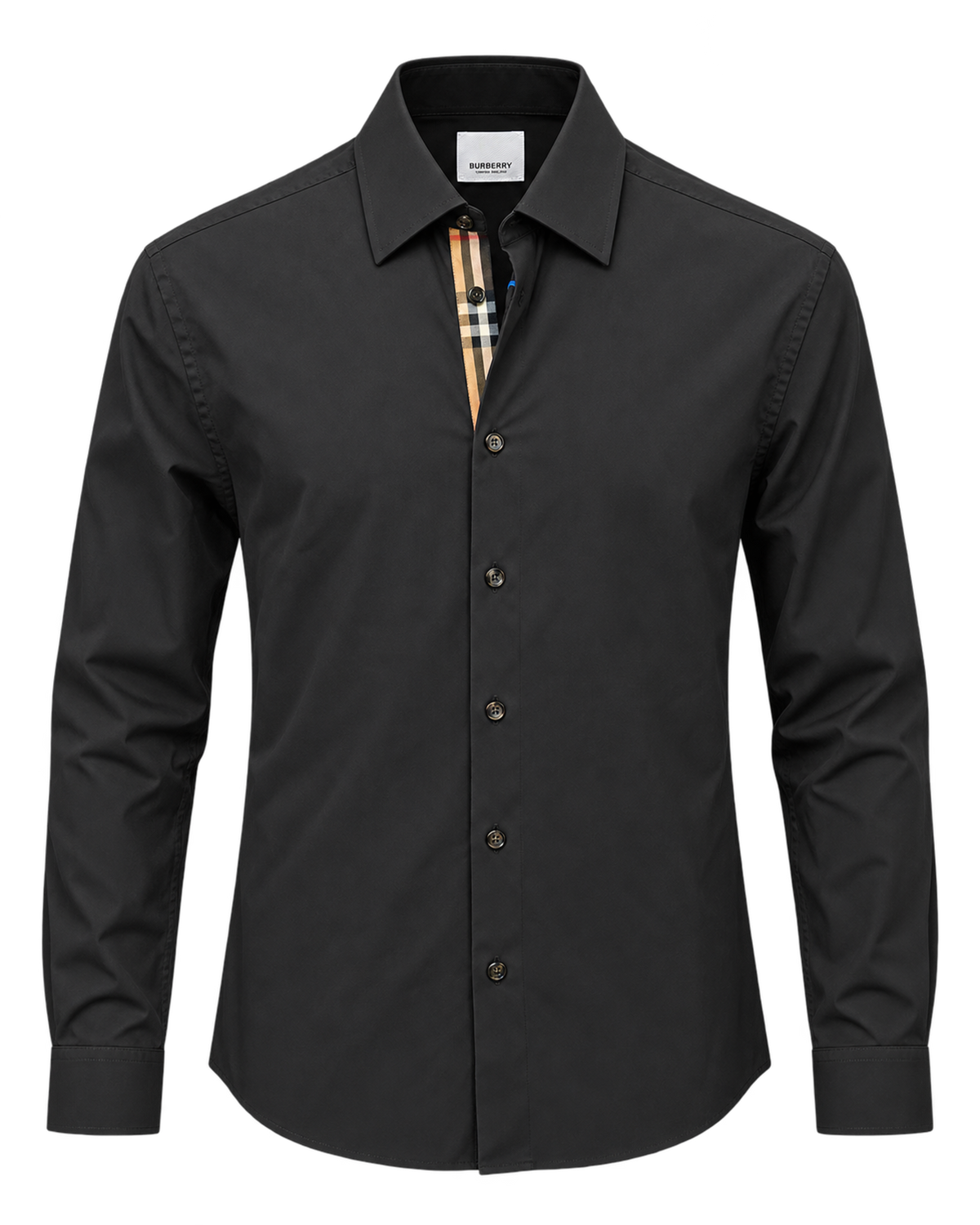 Burberry Solid Shirt In Black