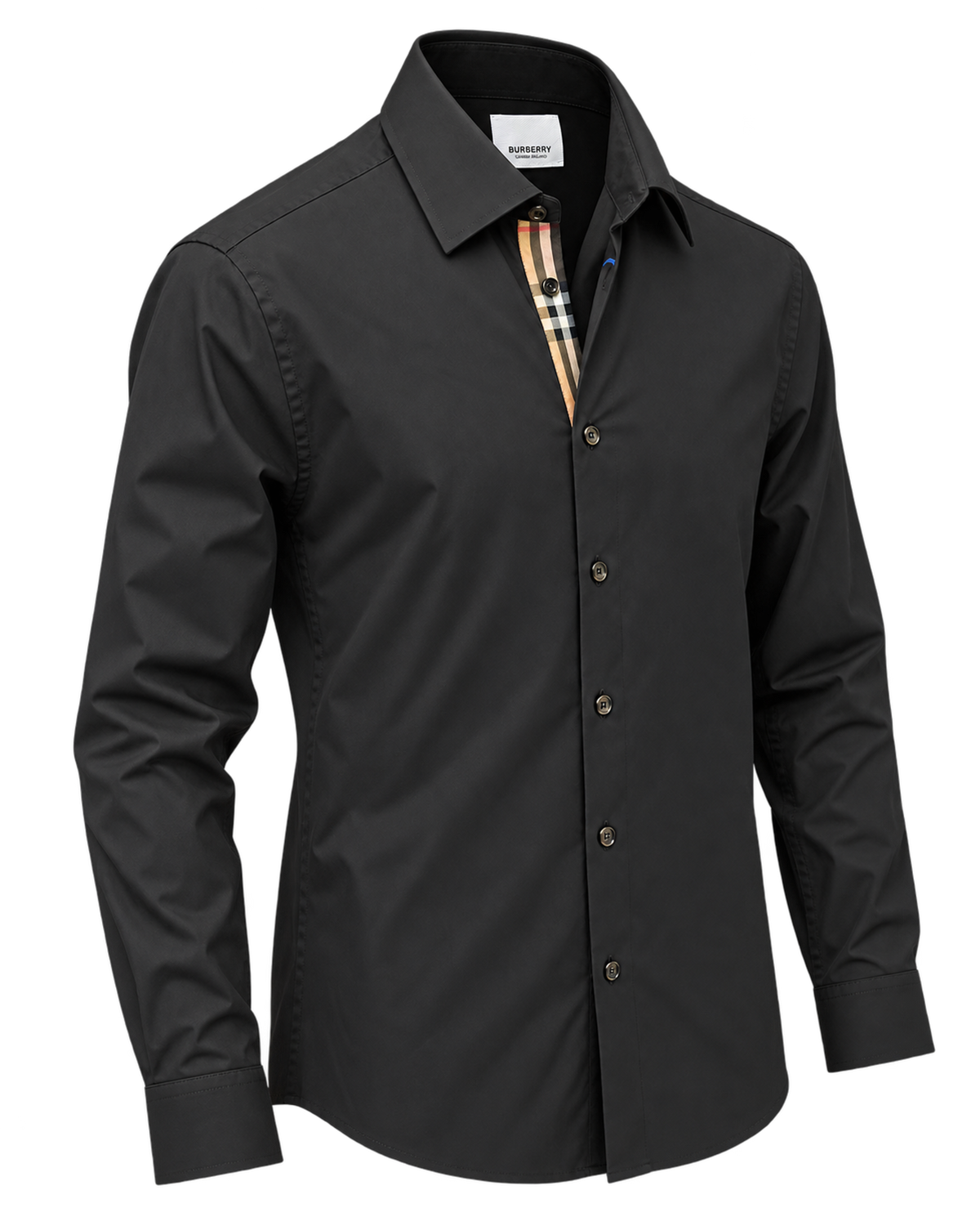 Burberry Solid Shirt In Black
