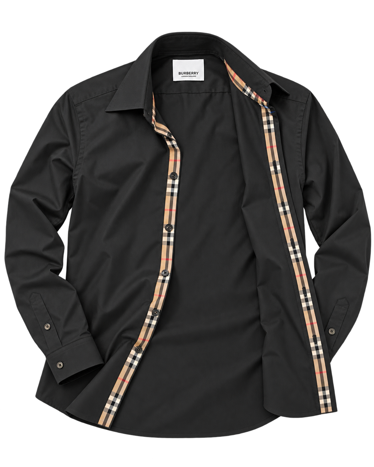 Burberry Solid Shirt In Black