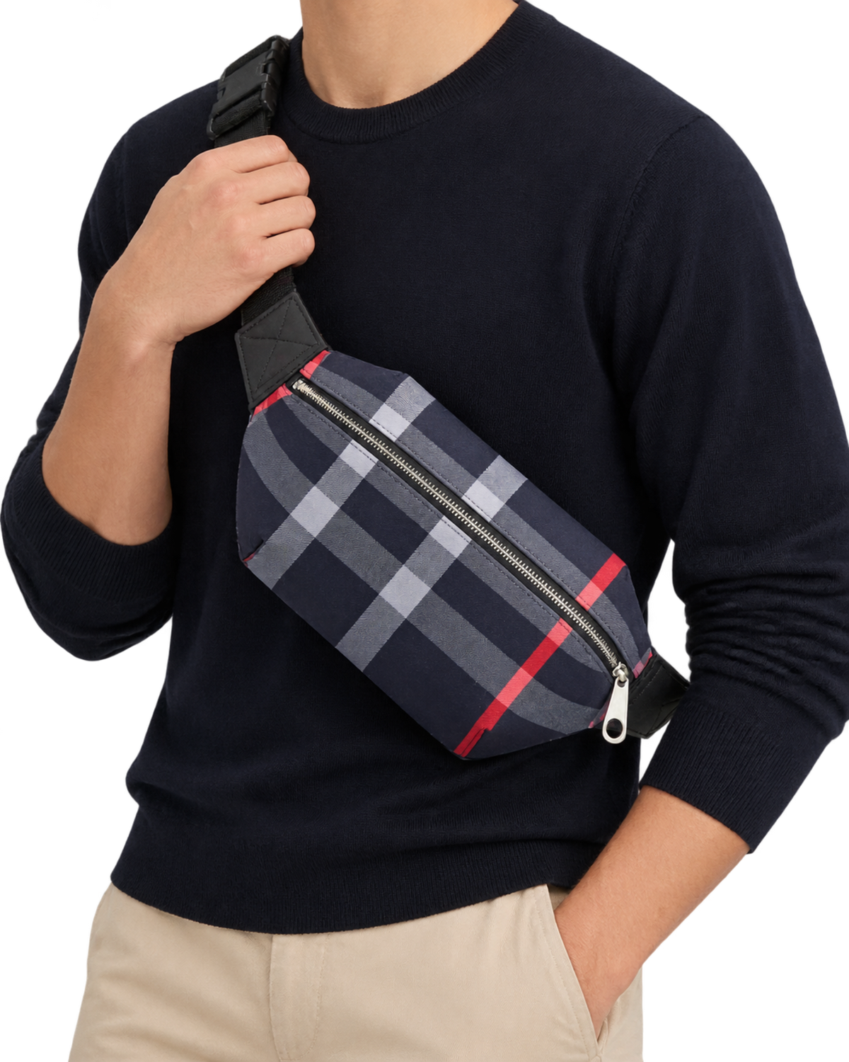 Burberry Sonny House Check Canvas belt bag