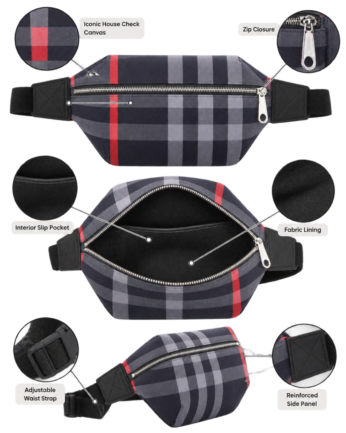 Burberry Sonny House Check Canvas belt bag