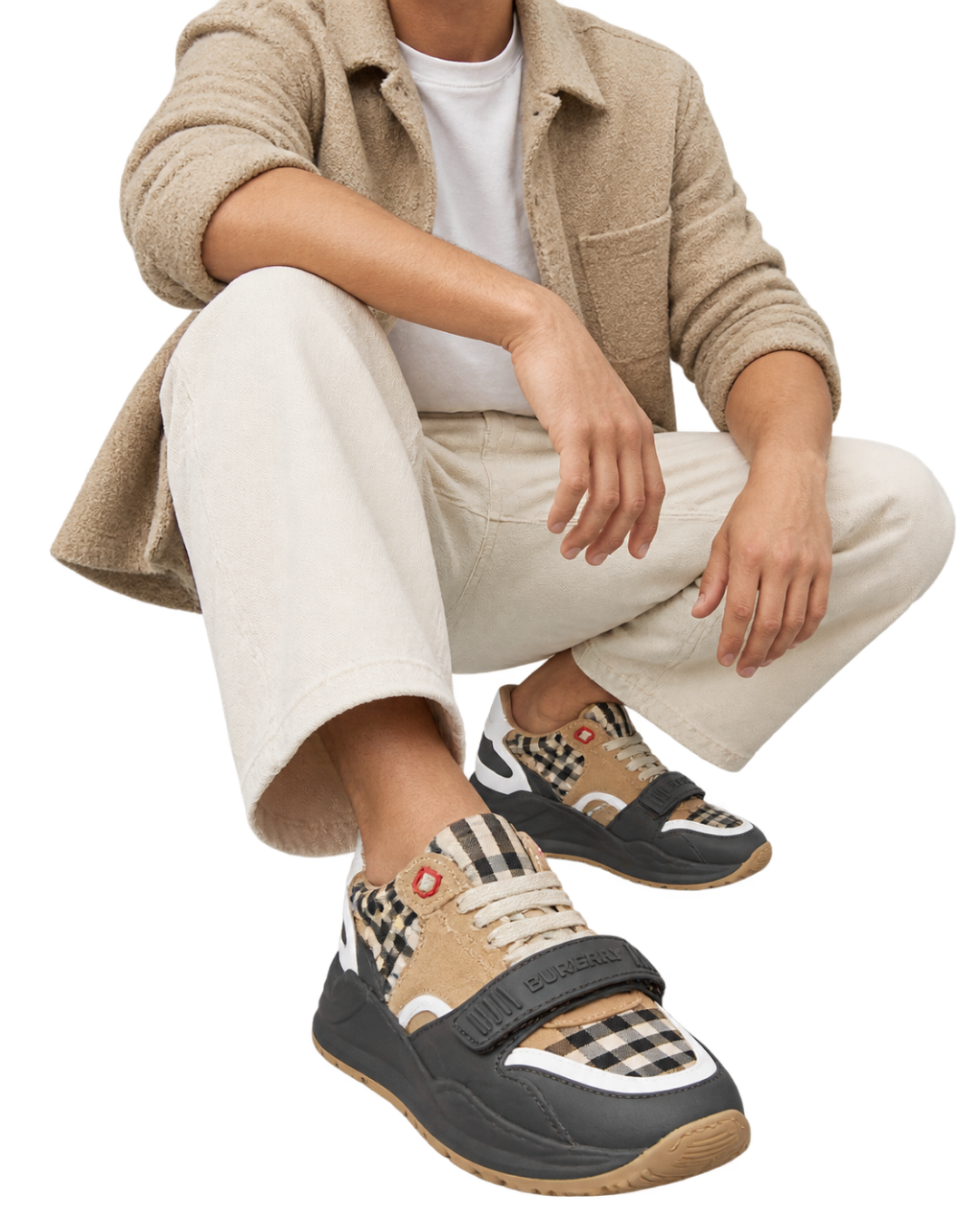 Burberry Tan & Grey Ramsey Sneaker
