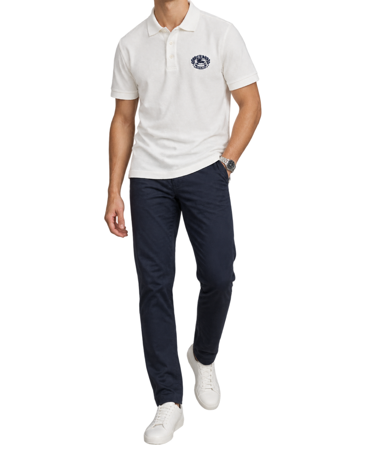 Burberry White cotton piqué polo shirt