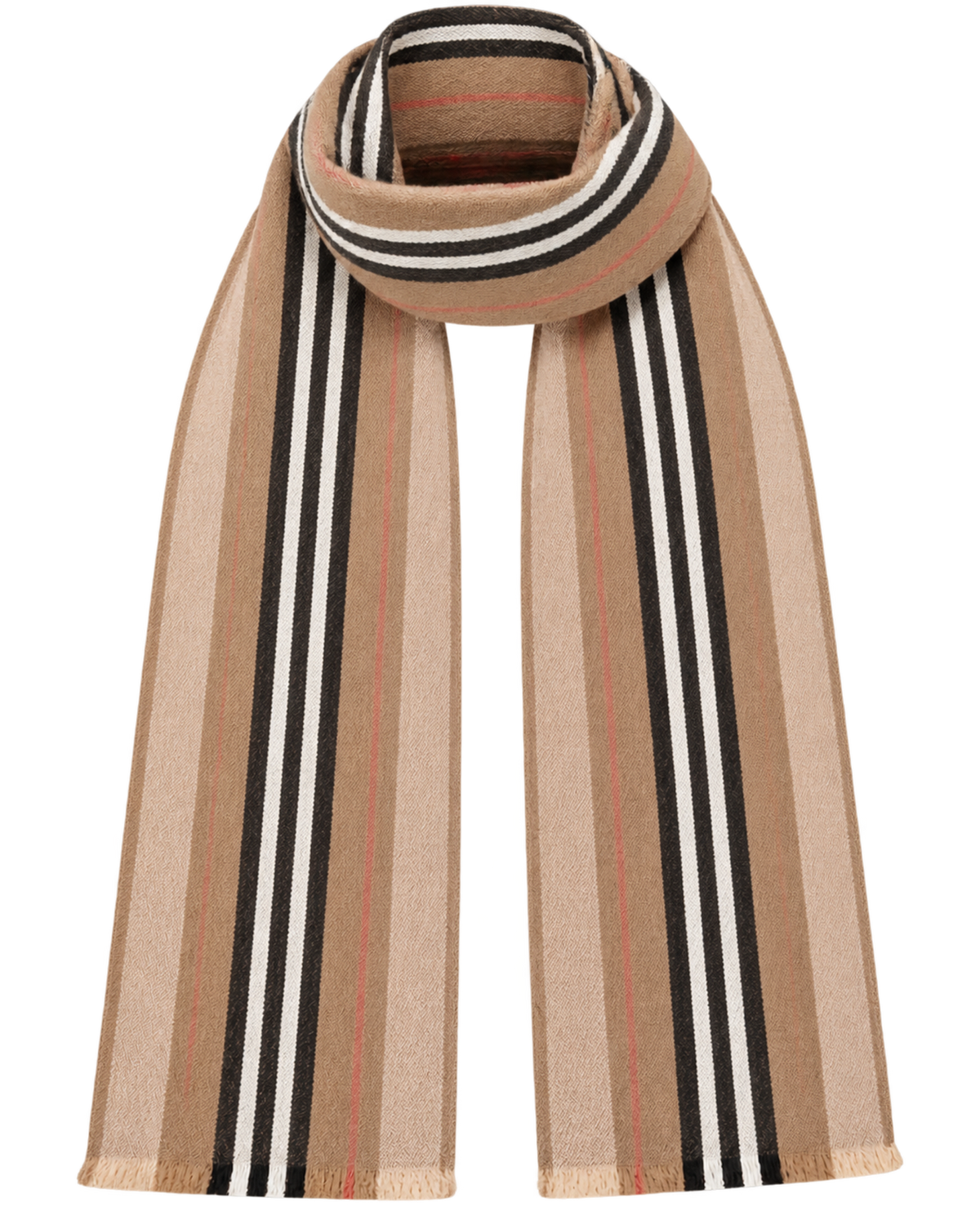 BURBERRYClassic striped double-sided printed wool long scarf