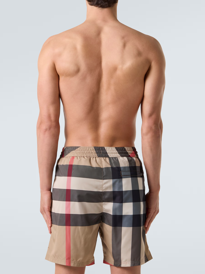 Burberry Check Swim Shorts in Beige