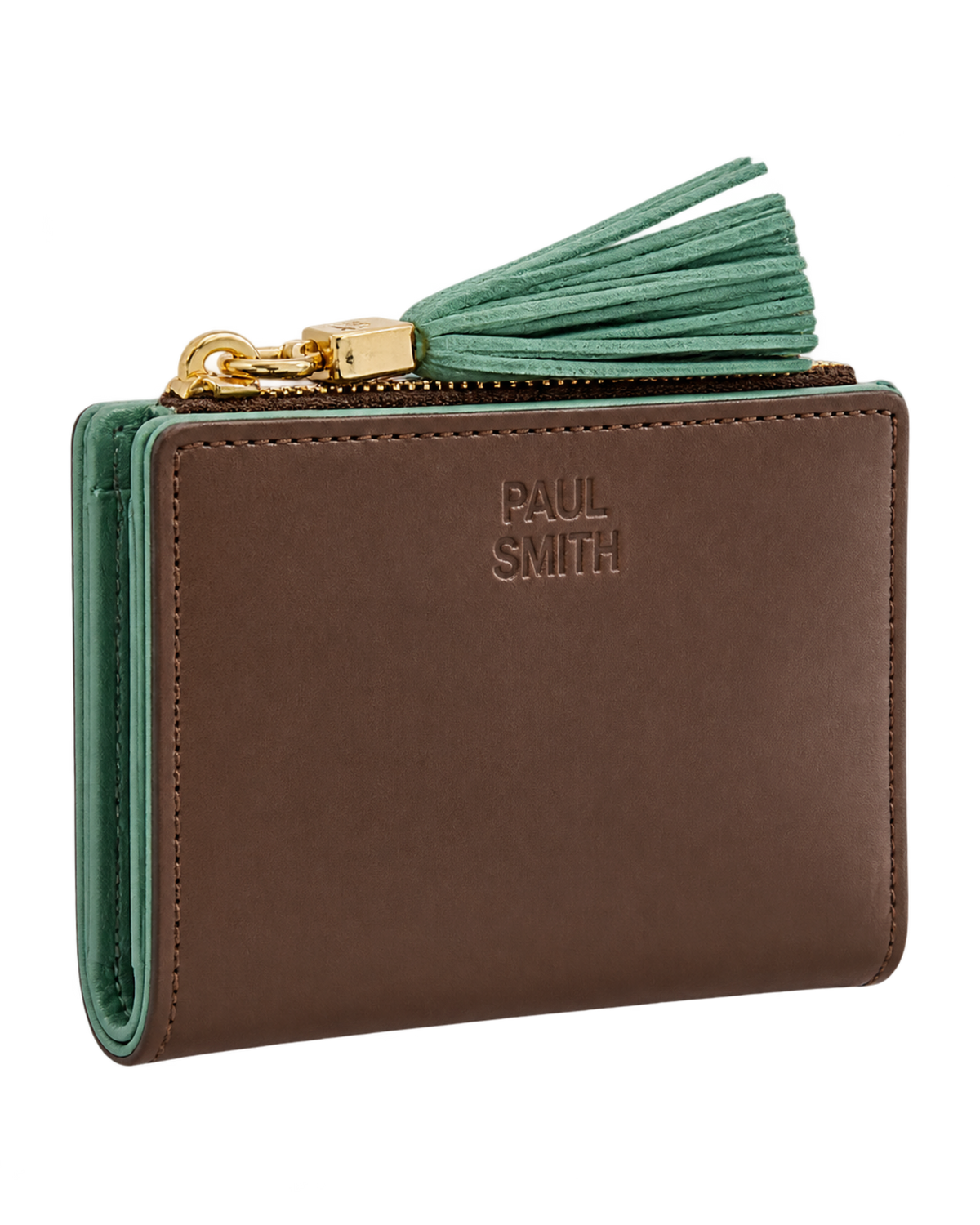 Burnt and Aquamarine Small Leather Wallet