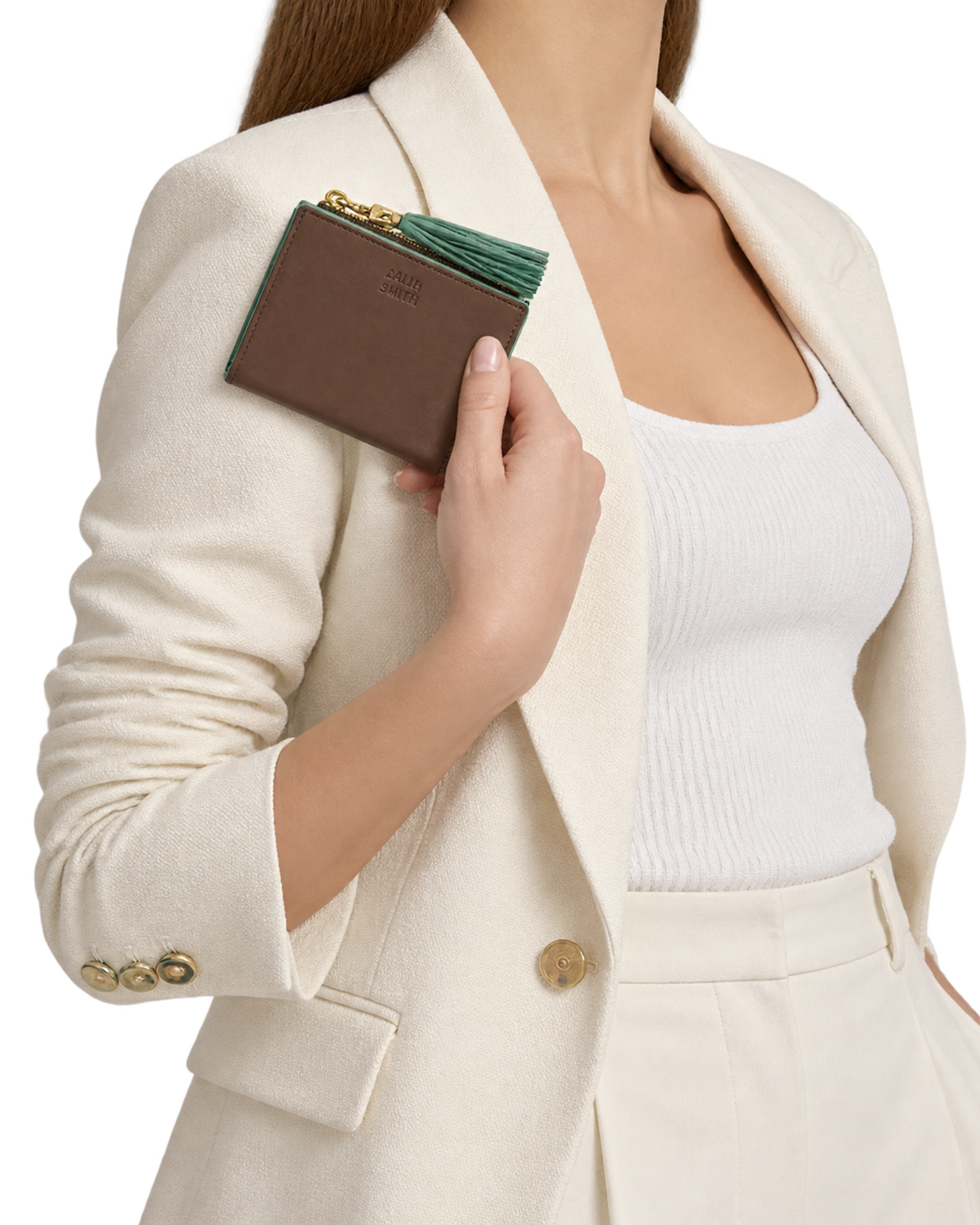 Burnt and Aquamarine Small Leather Wallet