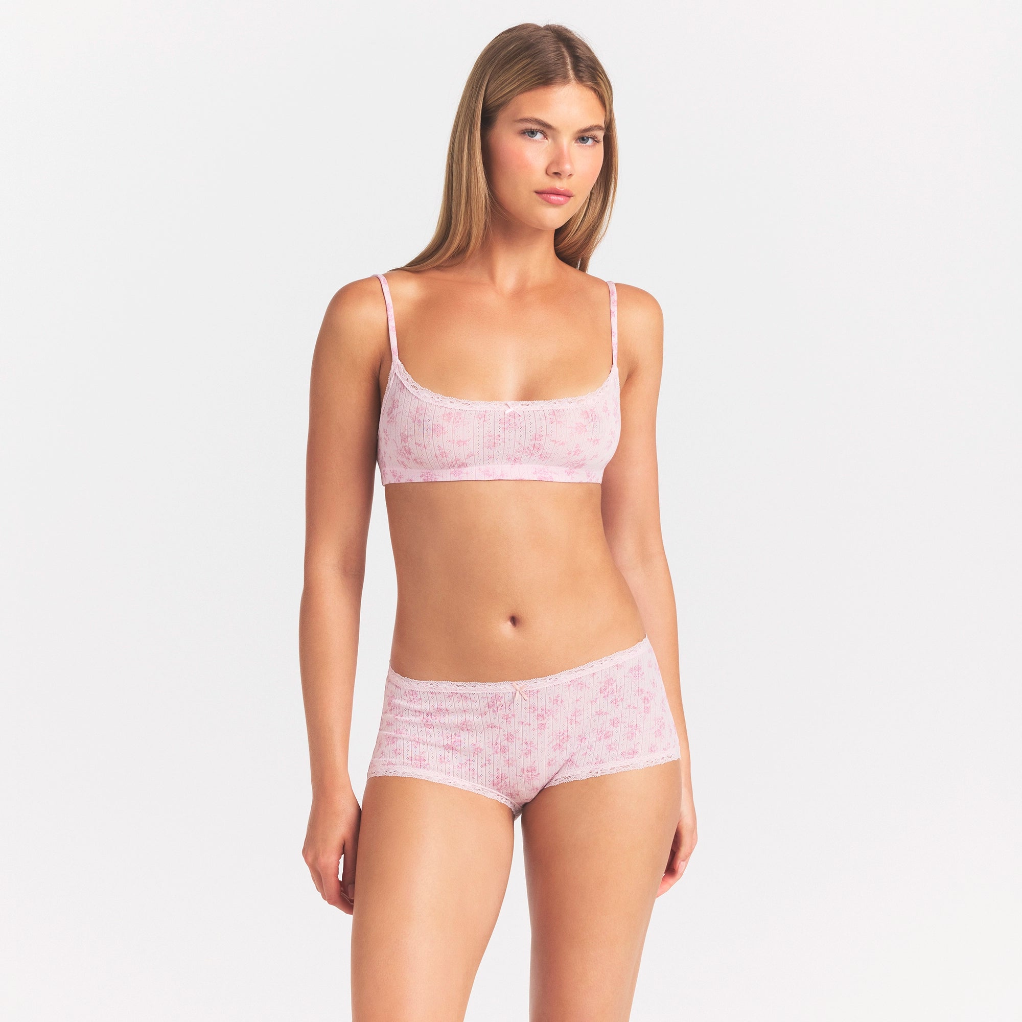 Lightweight Cotton Pointelle Lace Boy Short