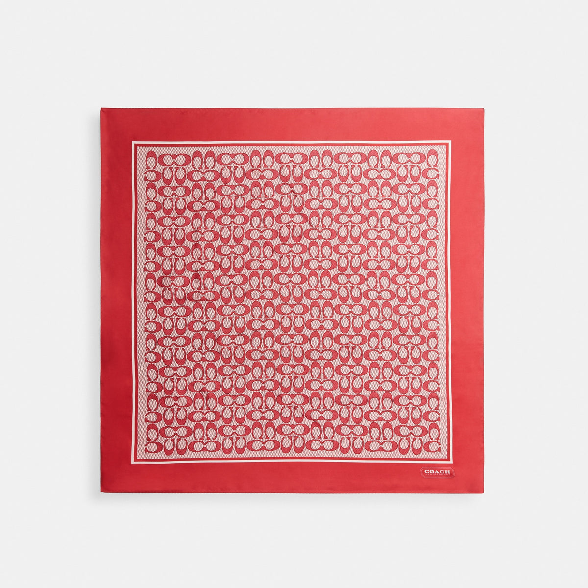 Iconic Motifs Print Silk Square Scarf