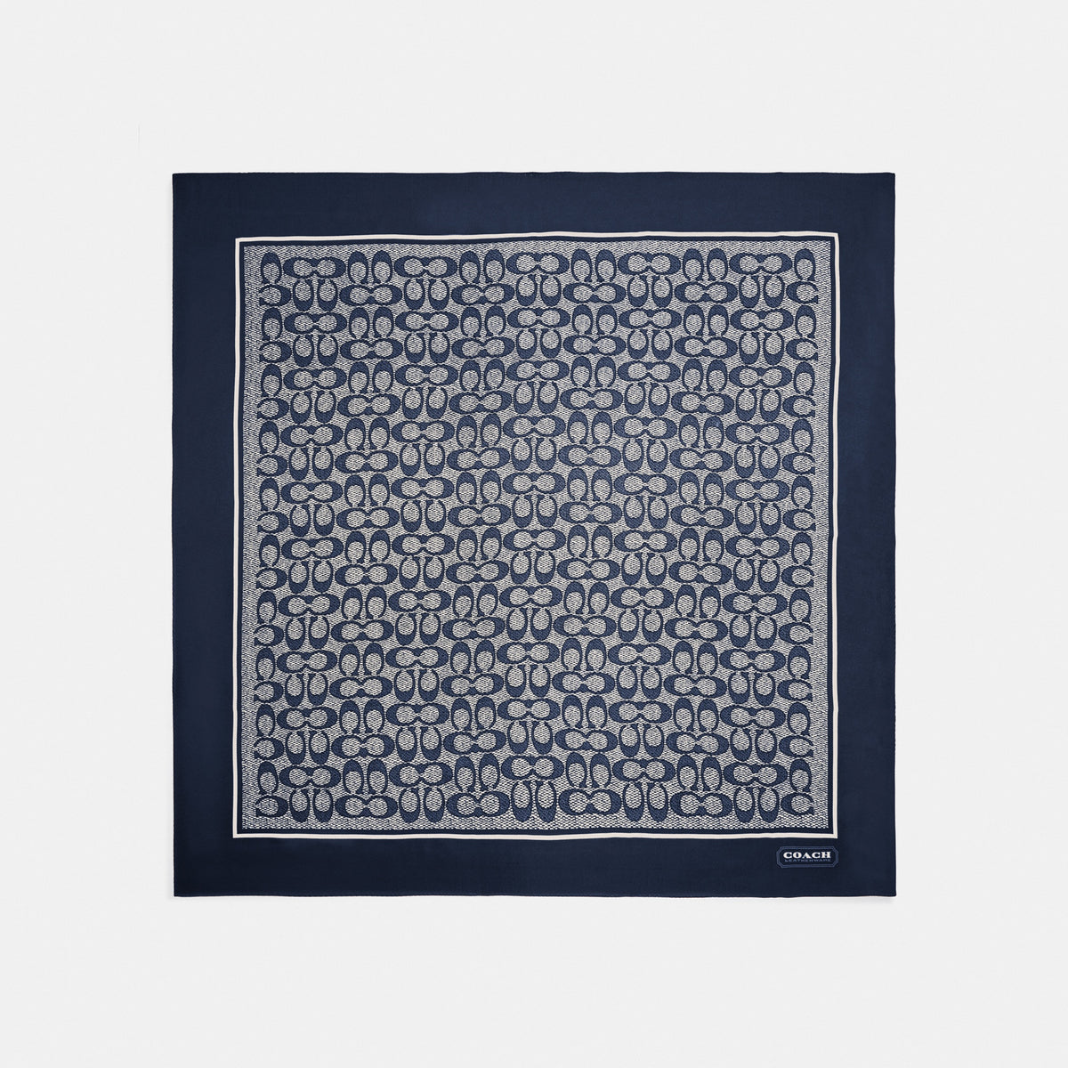 Textured Signature Print Silk Square Scarf