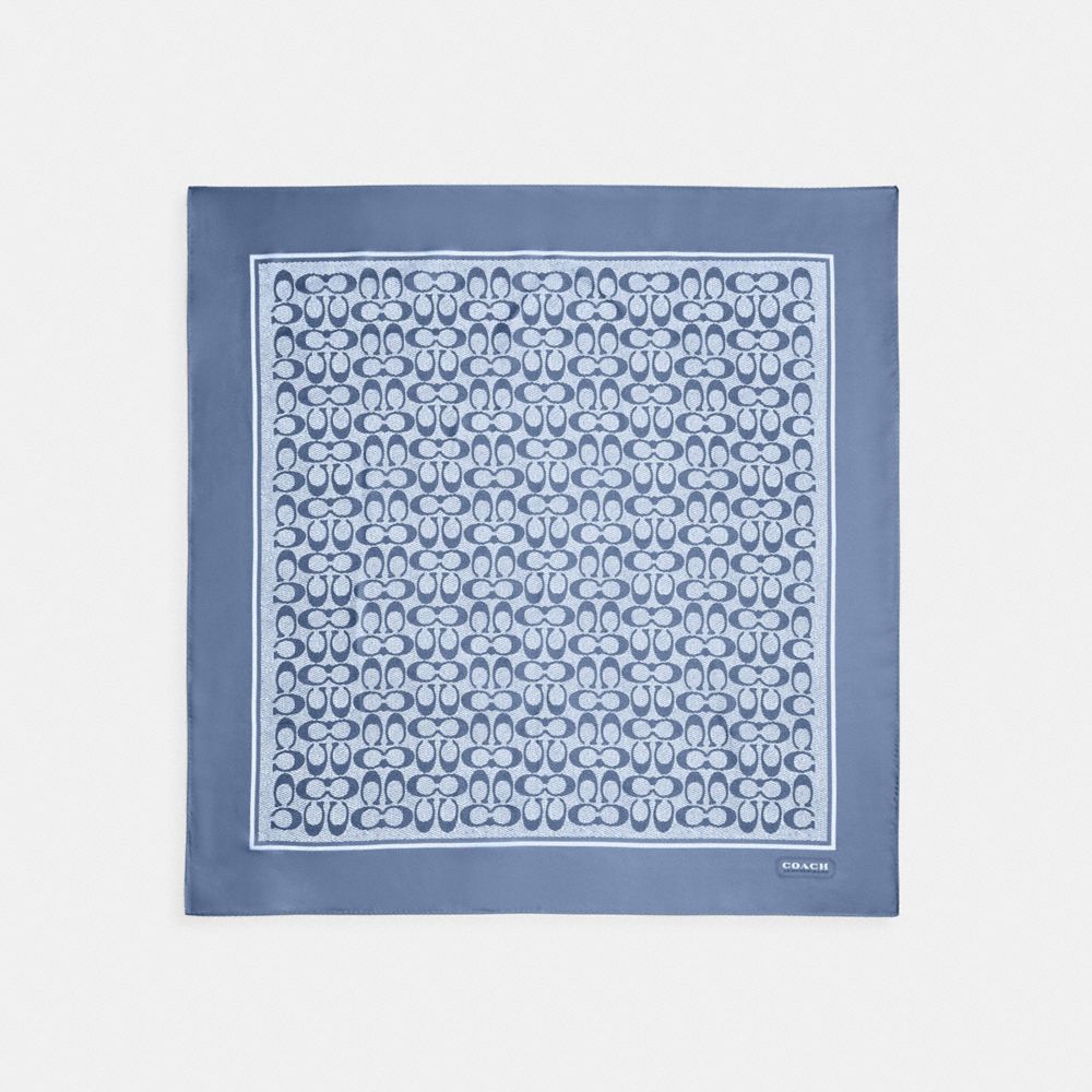 Iconic Motifs Print Silk Square Scarf