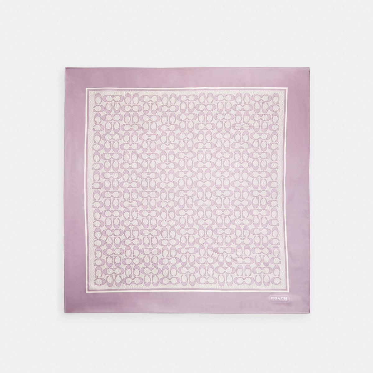 Iconic Motifs Print Silk Square Scarf