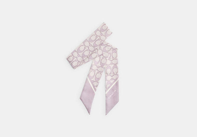 Textured Signature Print Silk Skinny Scarf