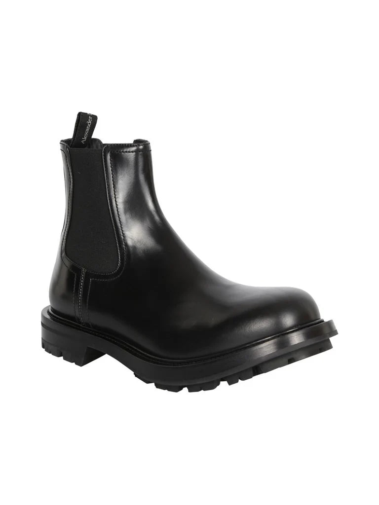Men’s Black Leather Ankle Boots – Made in Italy, Classic Chelsea Style