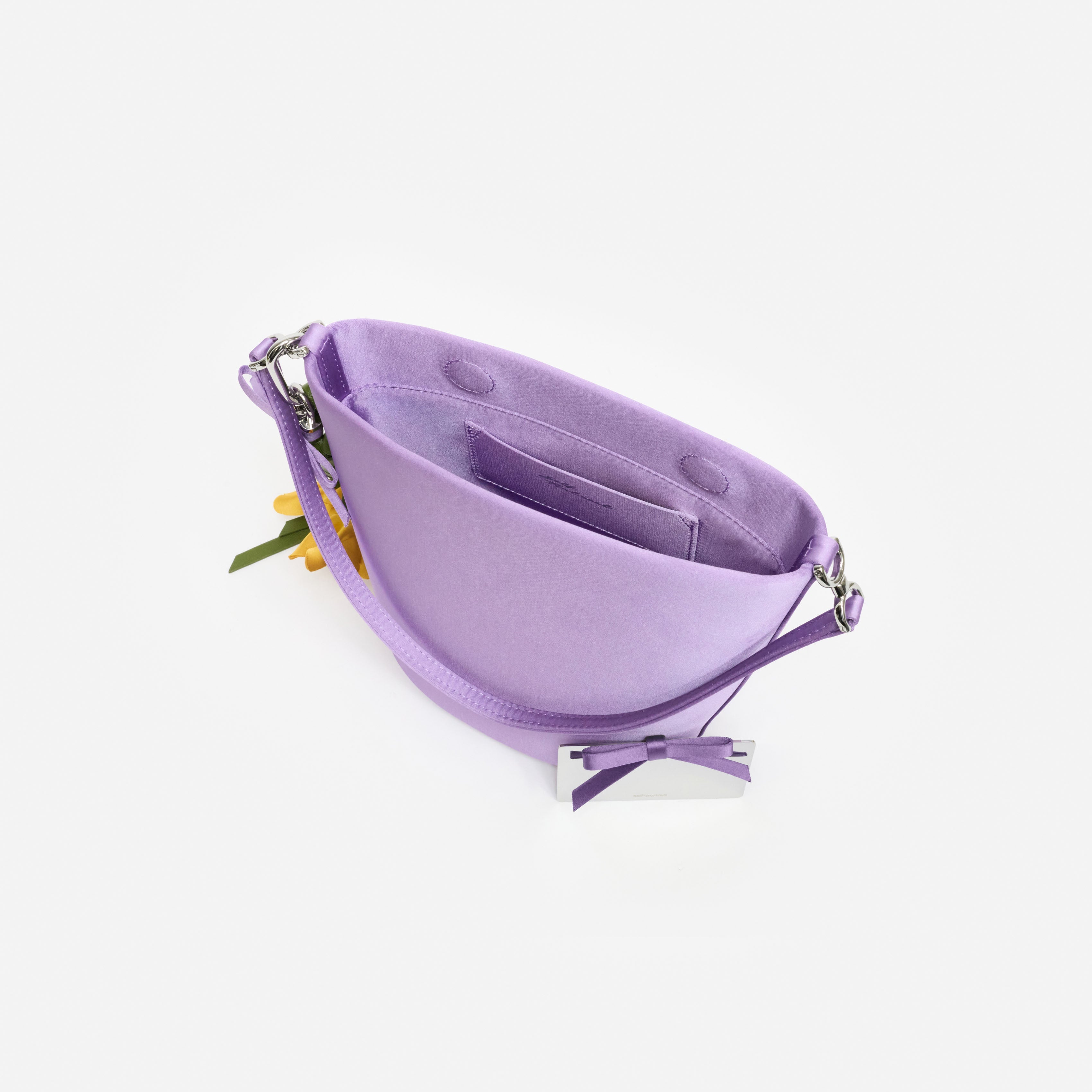 Lilac Satin Bucket Bag