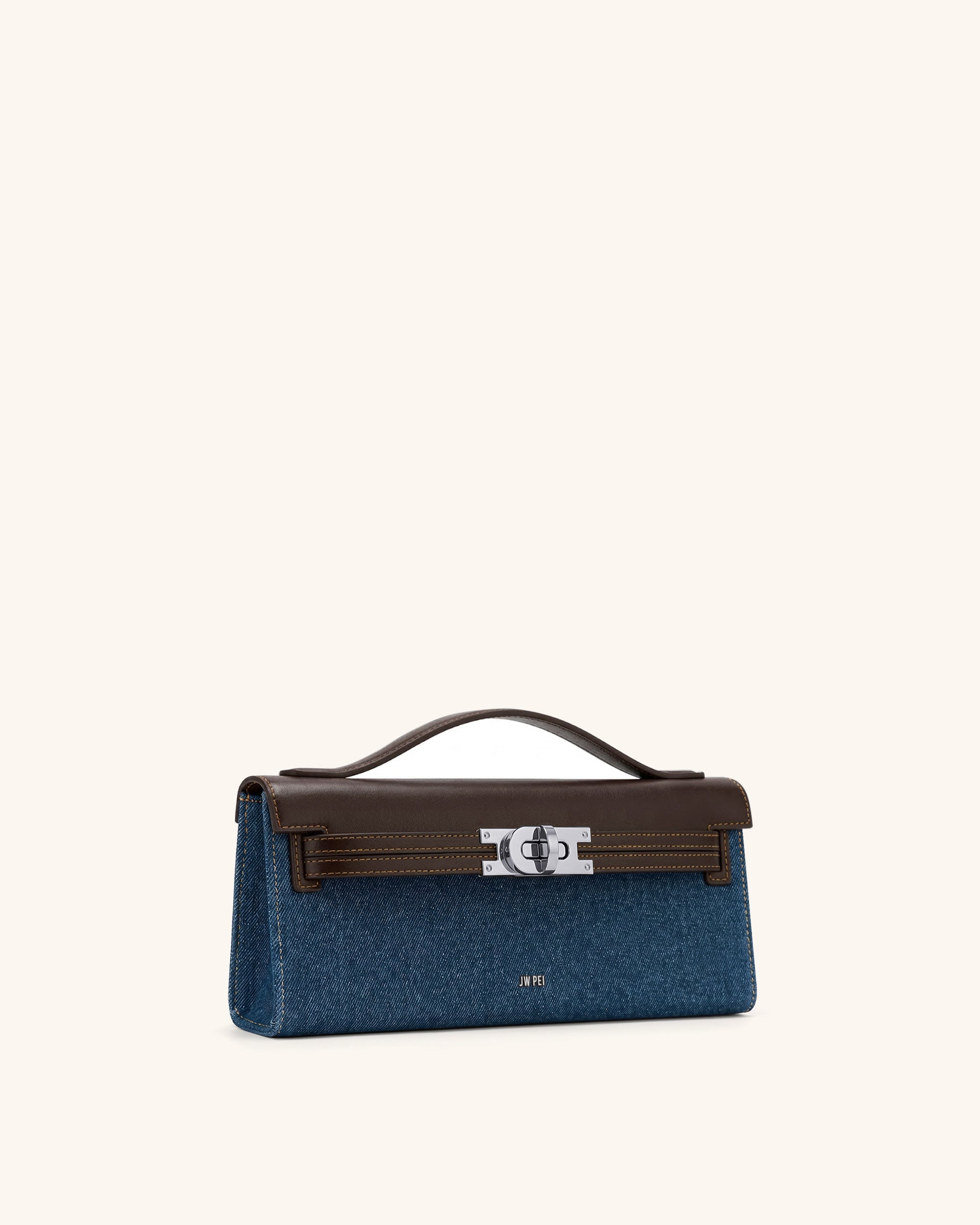 Bria Structured Top Handle Bag - BLue Denim