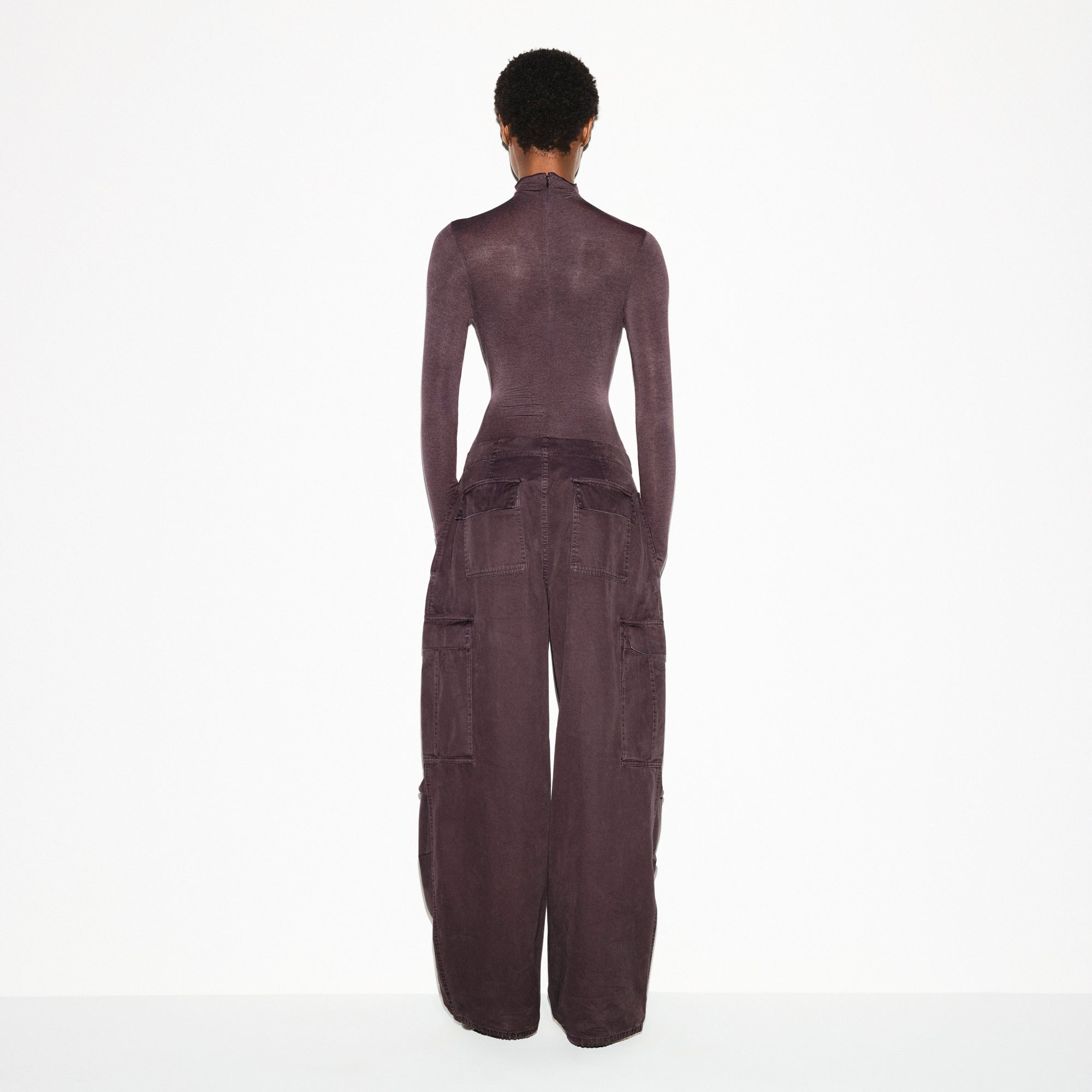Sheer Modal Long Sleeve Turtleneck Bodysuit